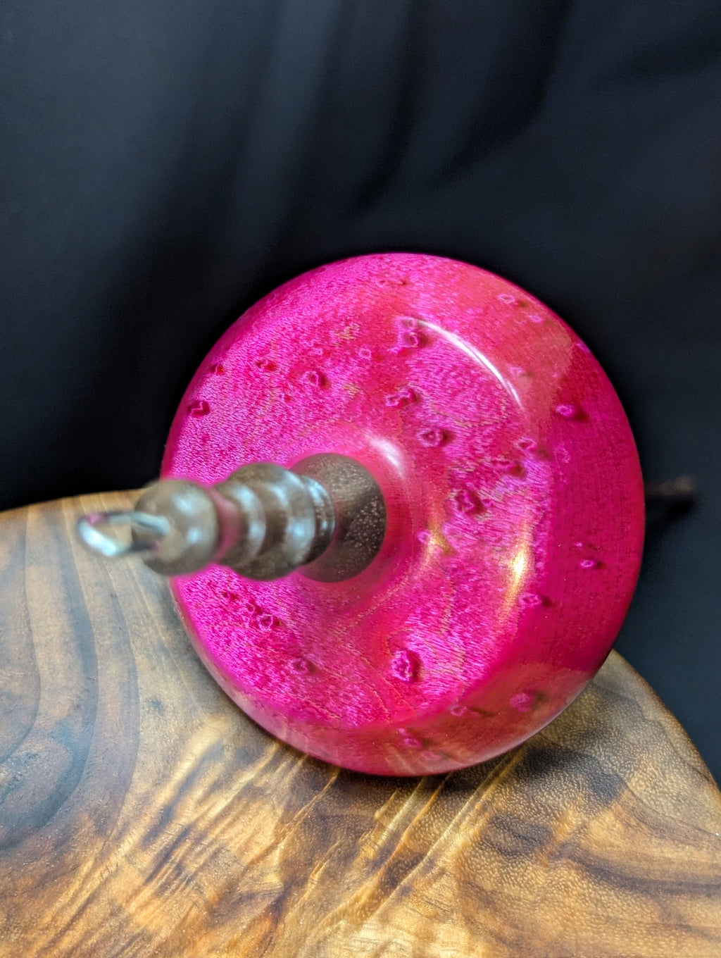 Birdseye Maple -Pink- Top Whorl Drop Spindle