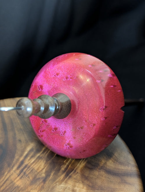 Birdseye Maple -Pink- Top Whorl Drop Spindle