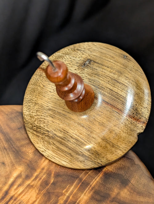 7" Black Limba Midi Top Whorl Drop Spindle