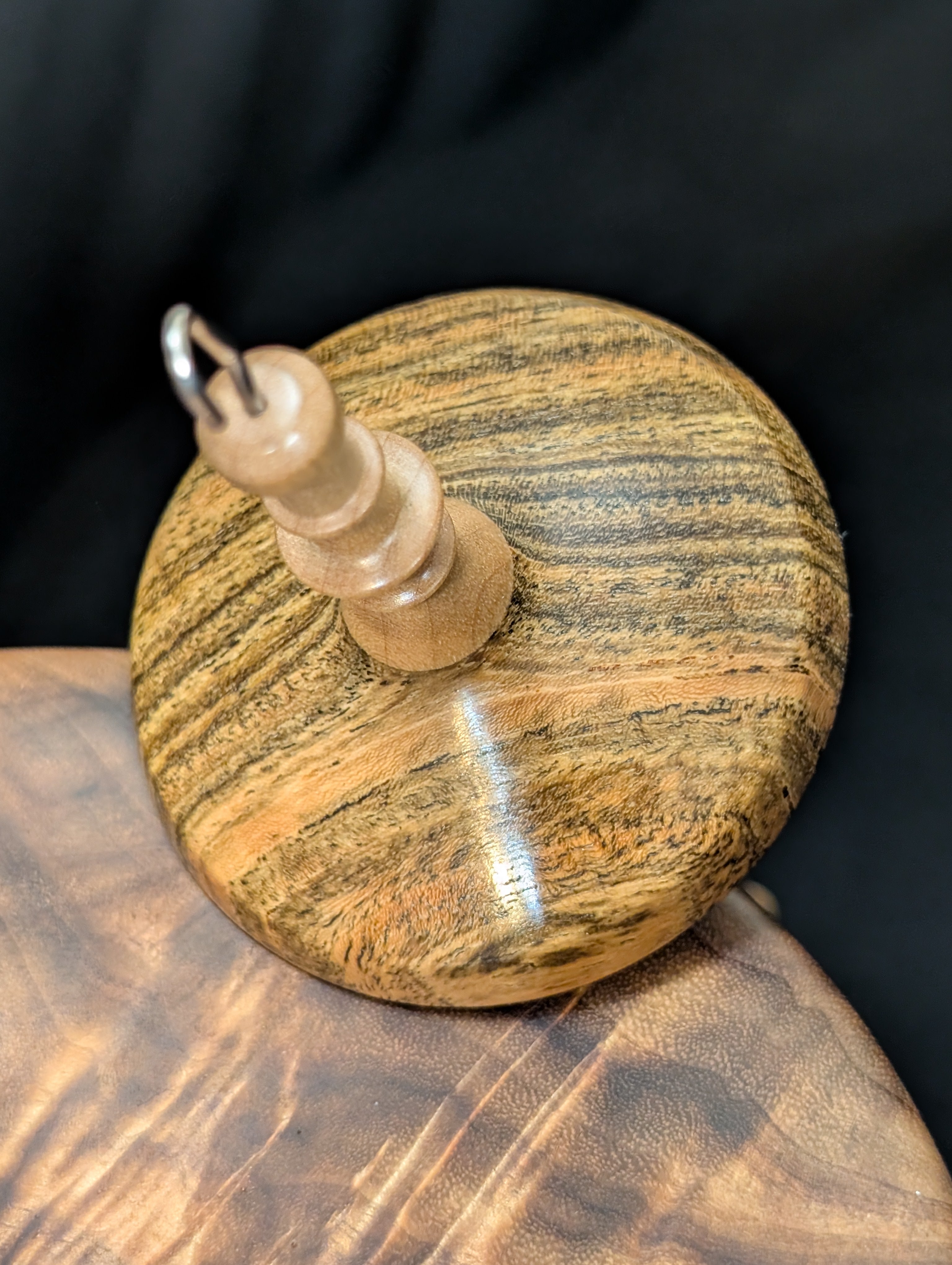 7" Bocote Midi Top Whorl Drop Spindle