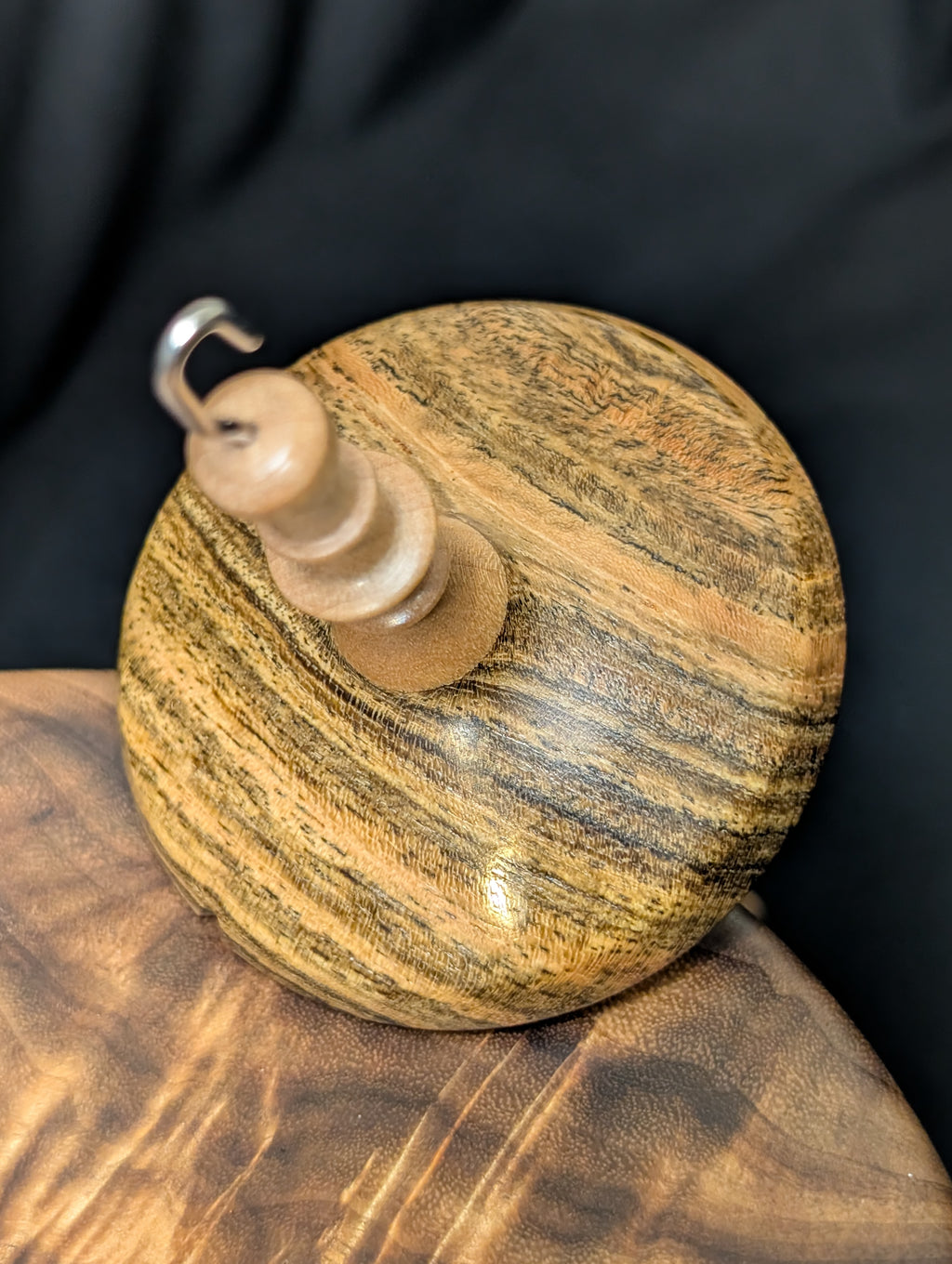 7" Bocote Midi Top Whorl Drop Spindle