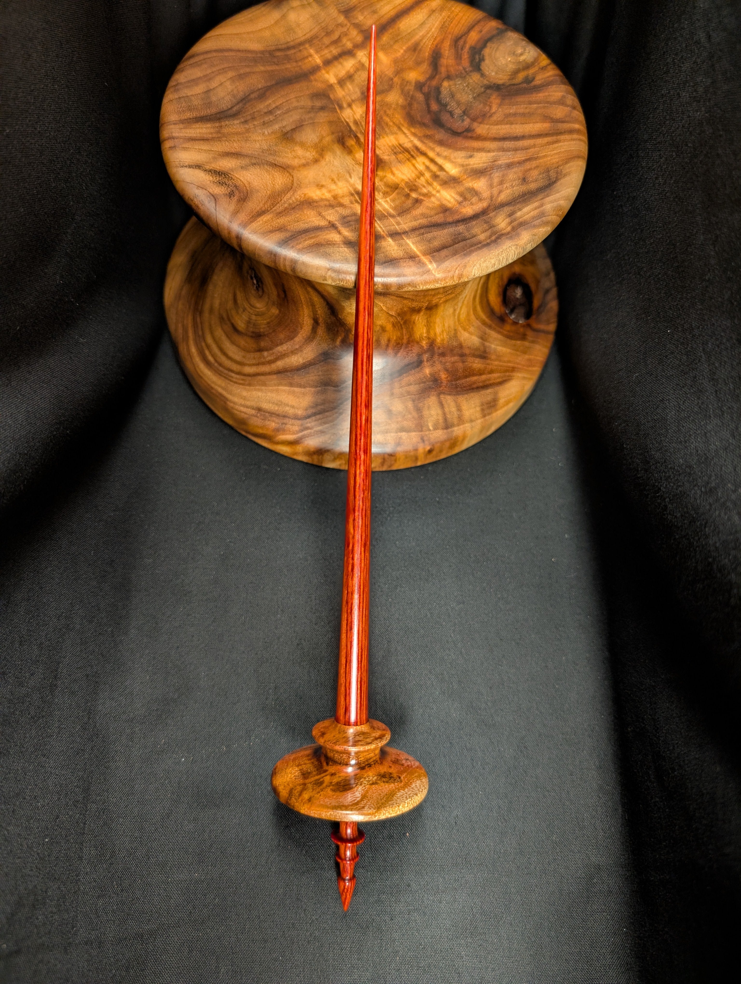 10" Mahogany Burl "Tibeadan" Support Spindle
