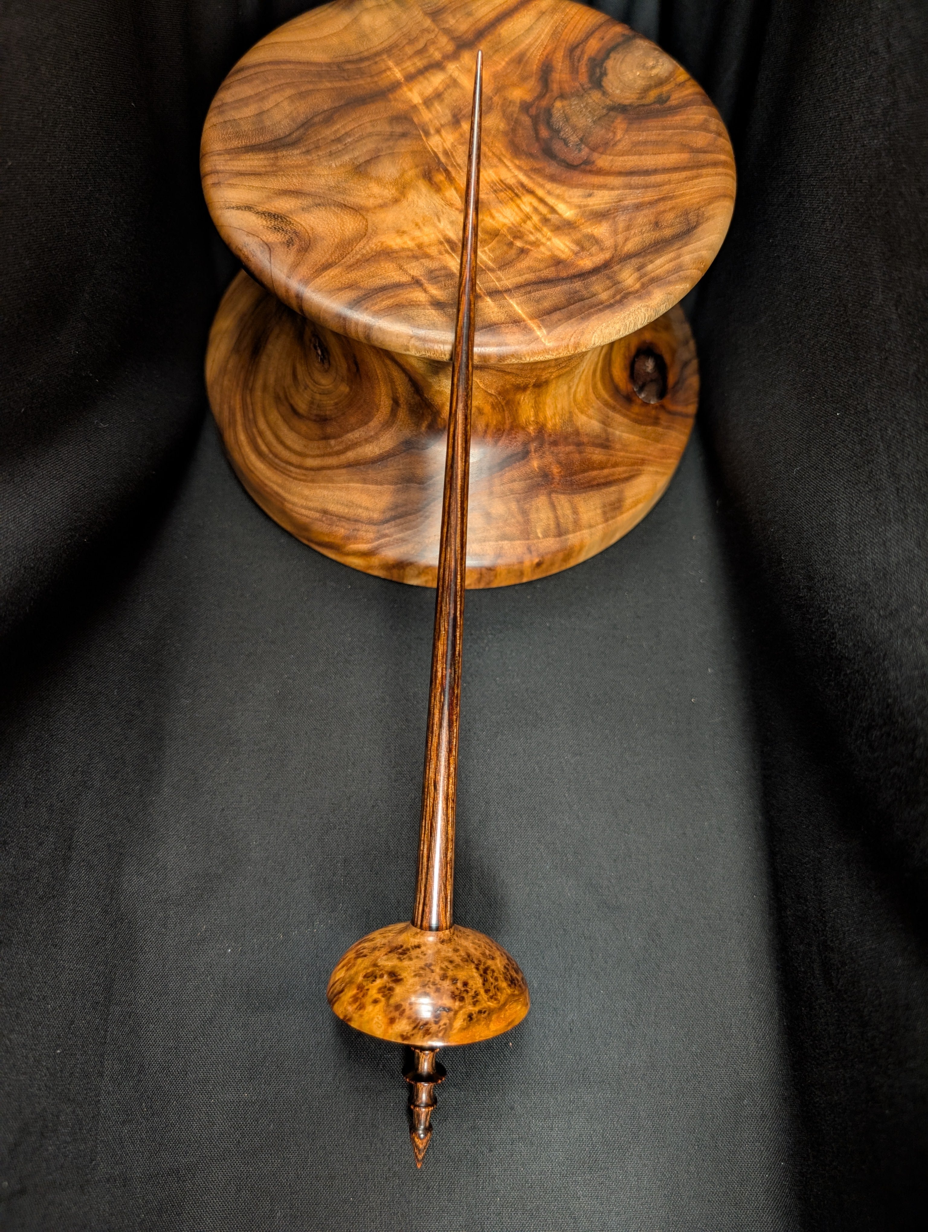 10" Amboyna Burl Tibetan Support Spindle
