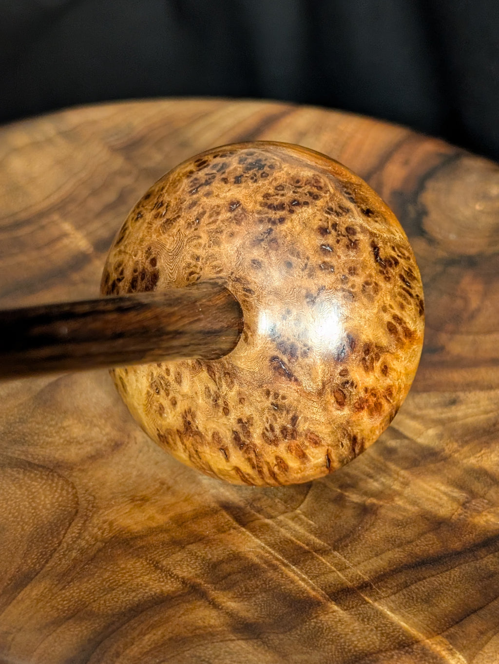 10" Amboyna Burl Tibetan Support Spindle