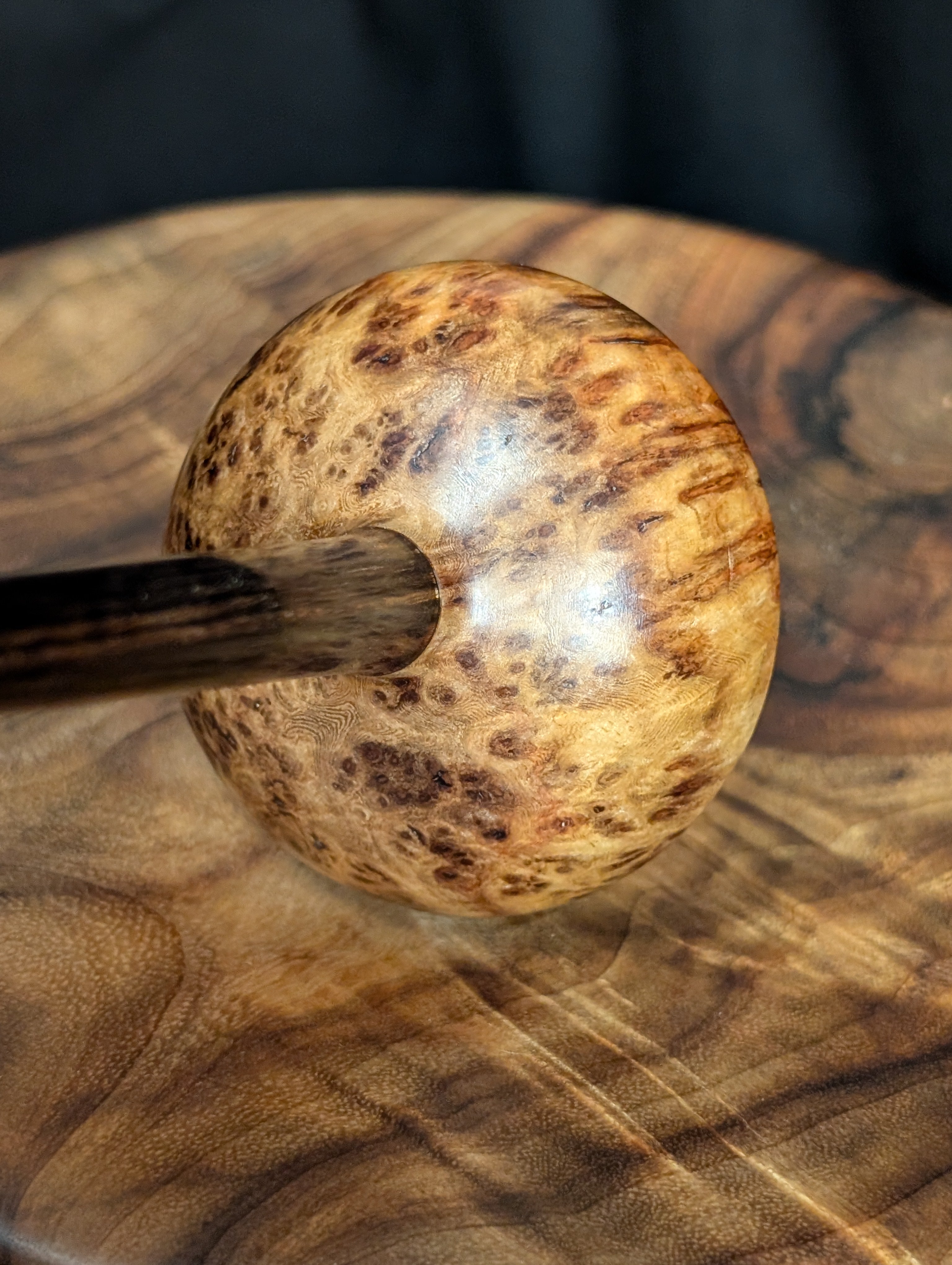 10" Amboyna Burl Tibetan Support Spindle