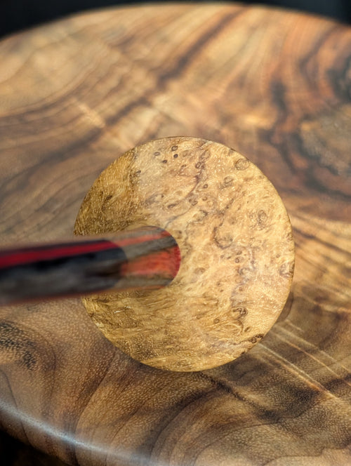 9" Teak Burl Bead Support Spindle