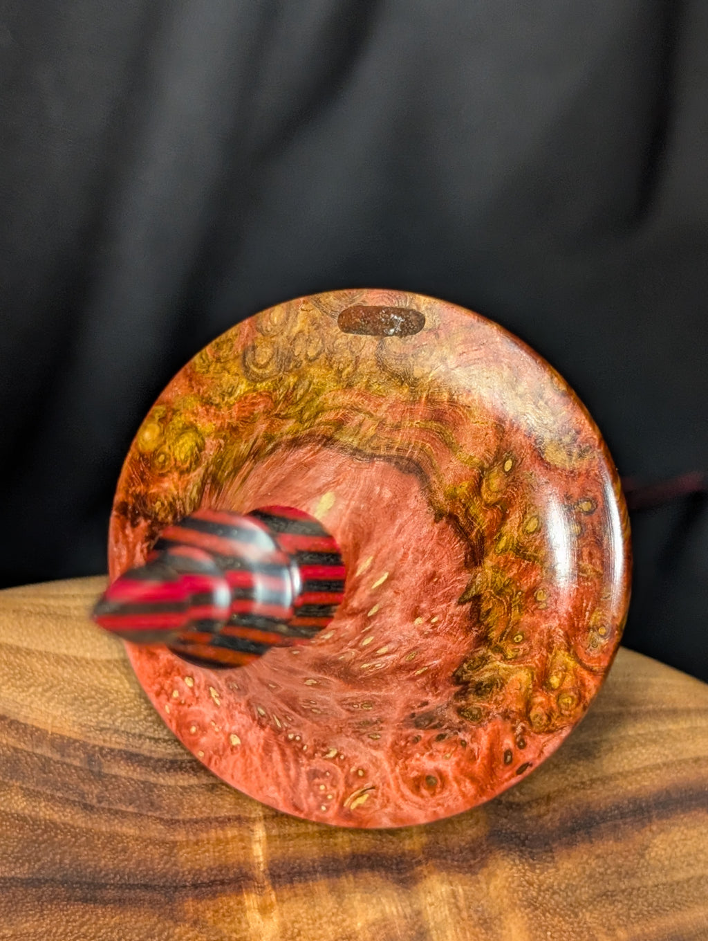 10" Amboyna Burl (Red) Tibetan Support Spindle