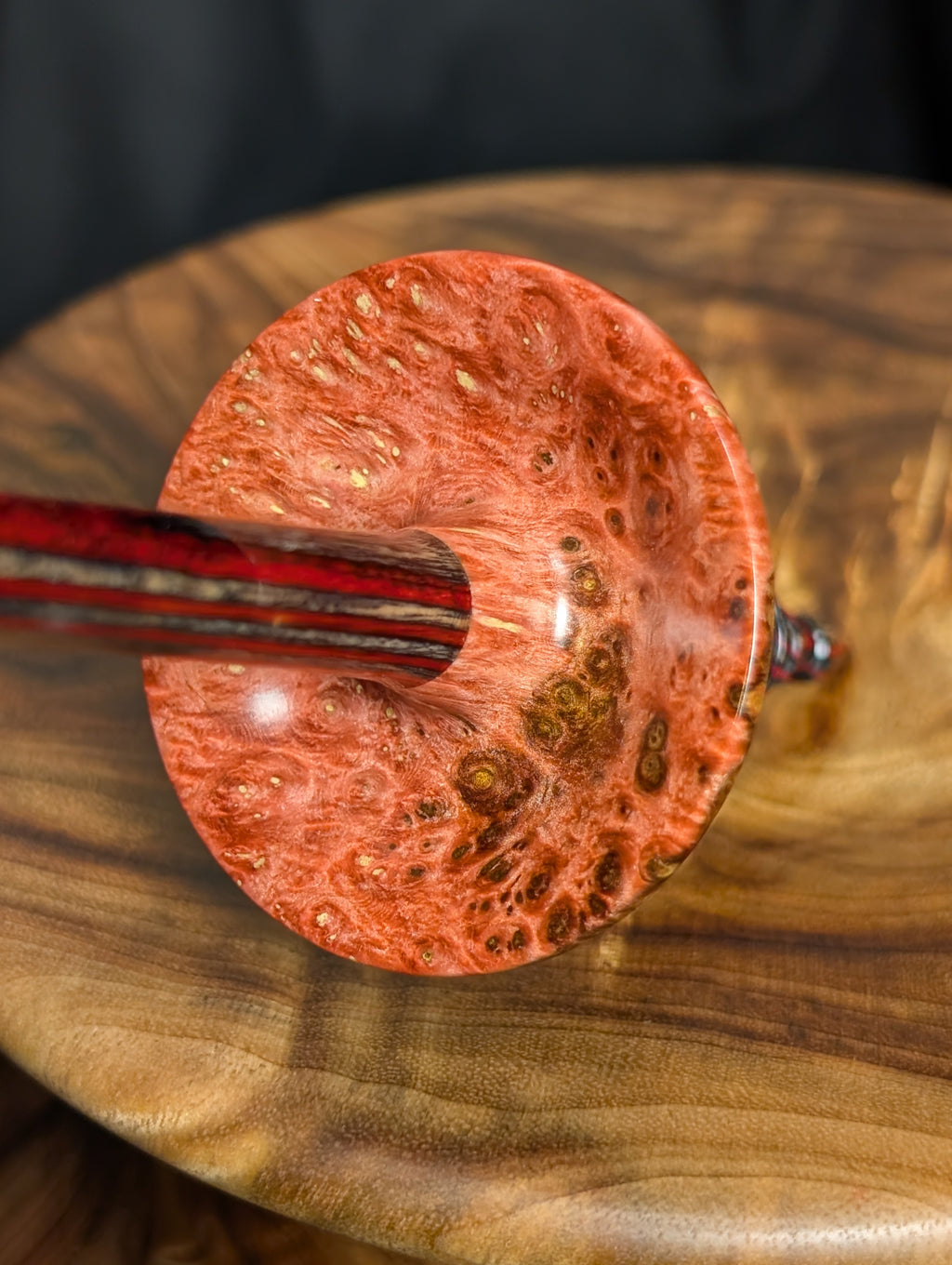 10" Amboyna Burl Funnel Support Spindle Template