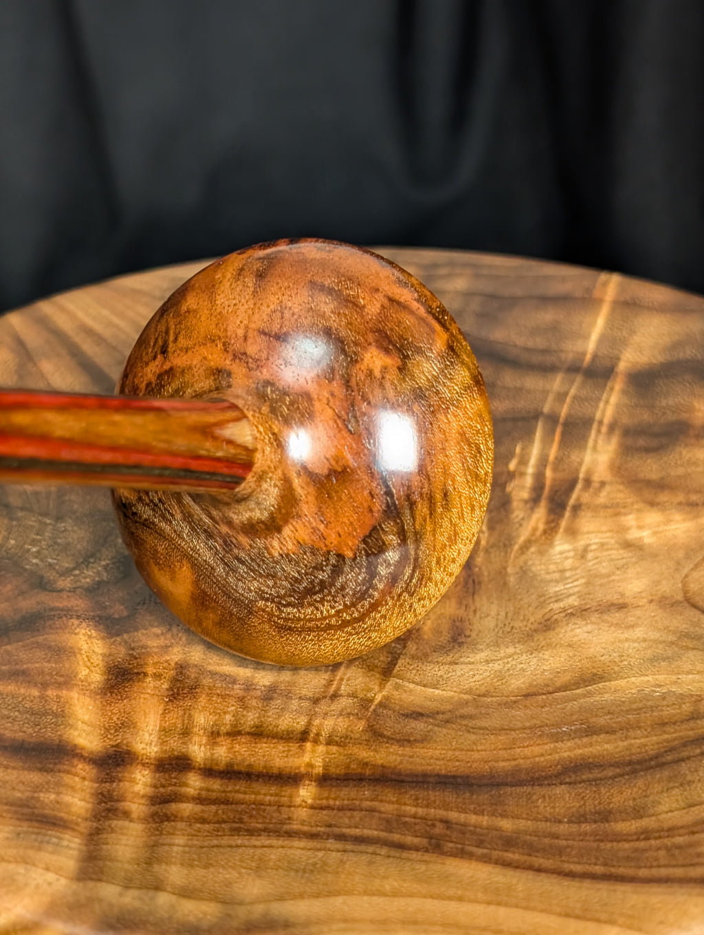 Mahogany Burl Tibetan Support Spindle Template