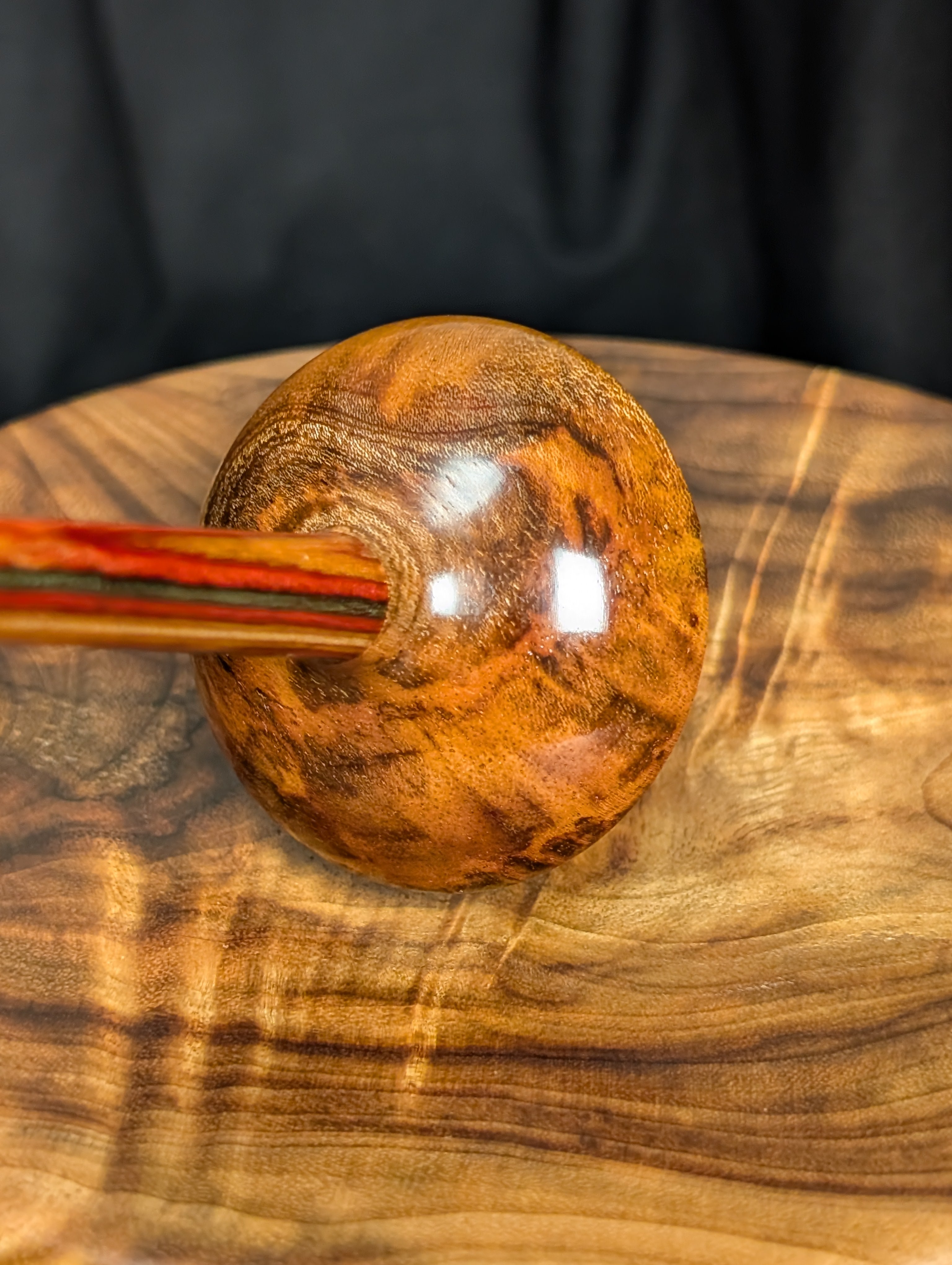 Mahogany Burl Tibetan Support Spindle Template