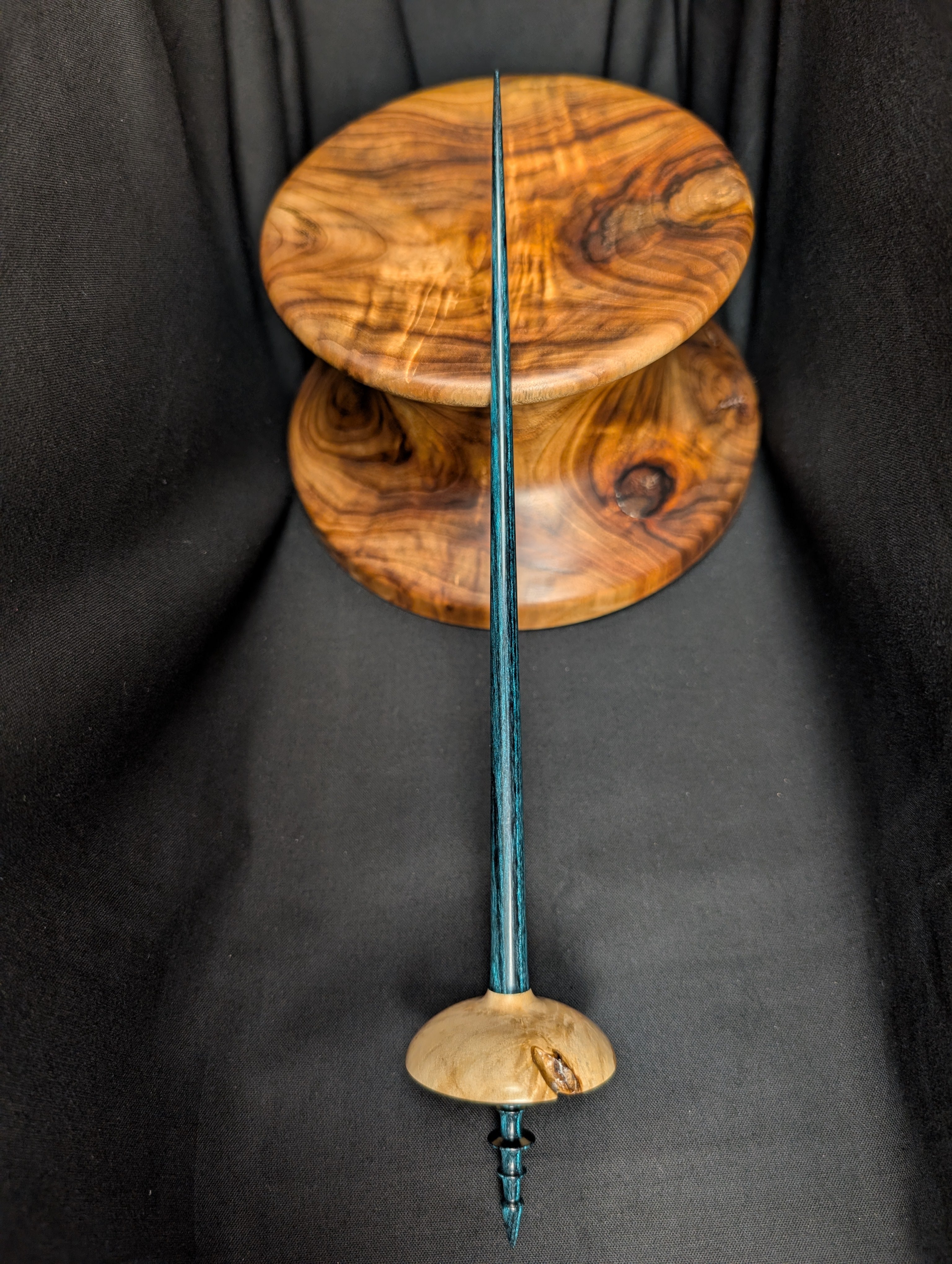 Figured Box Elder *With Void* Tibetan Support Spindle