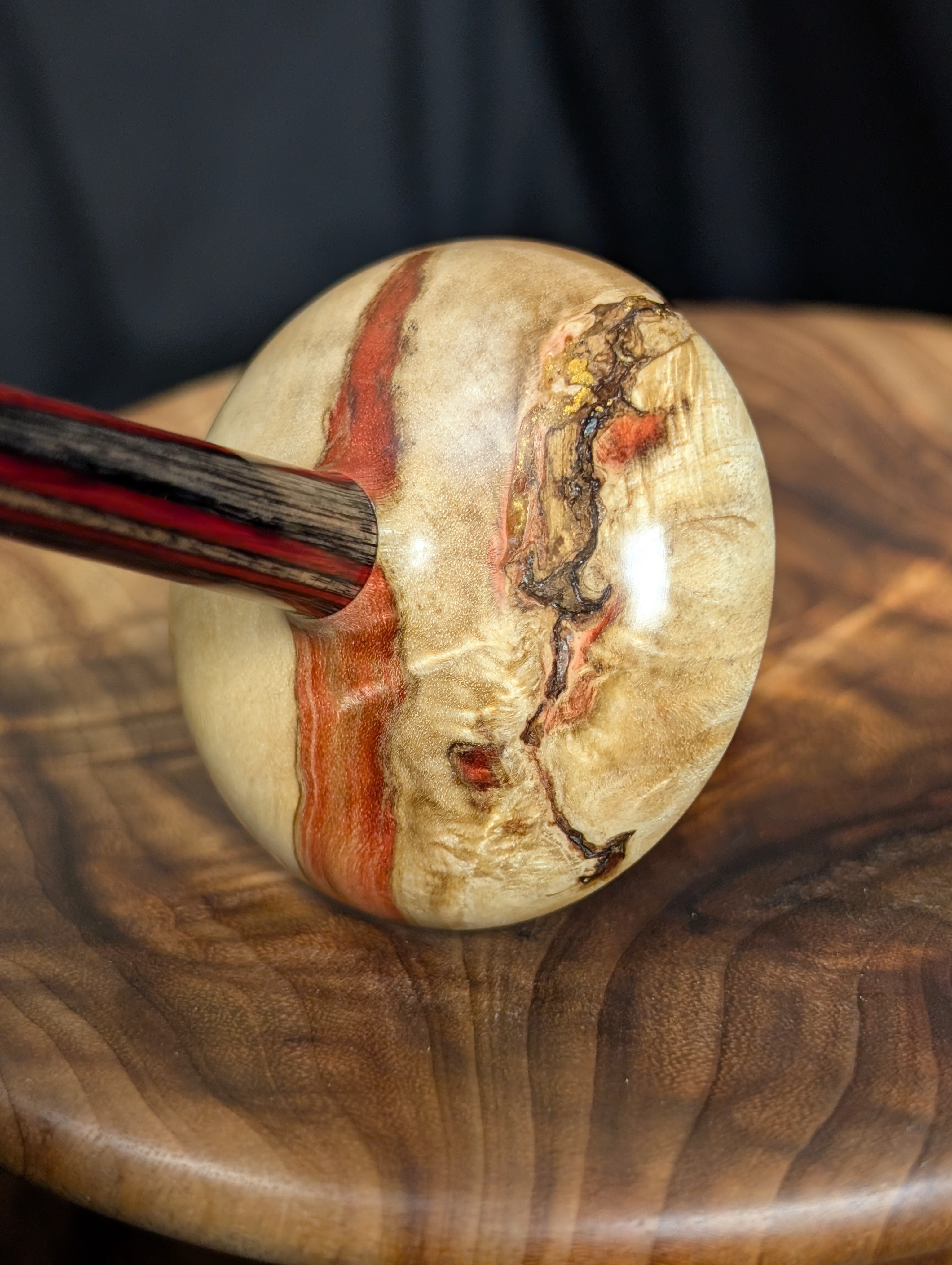 Flame Box Elder Tibetan Support Spindle