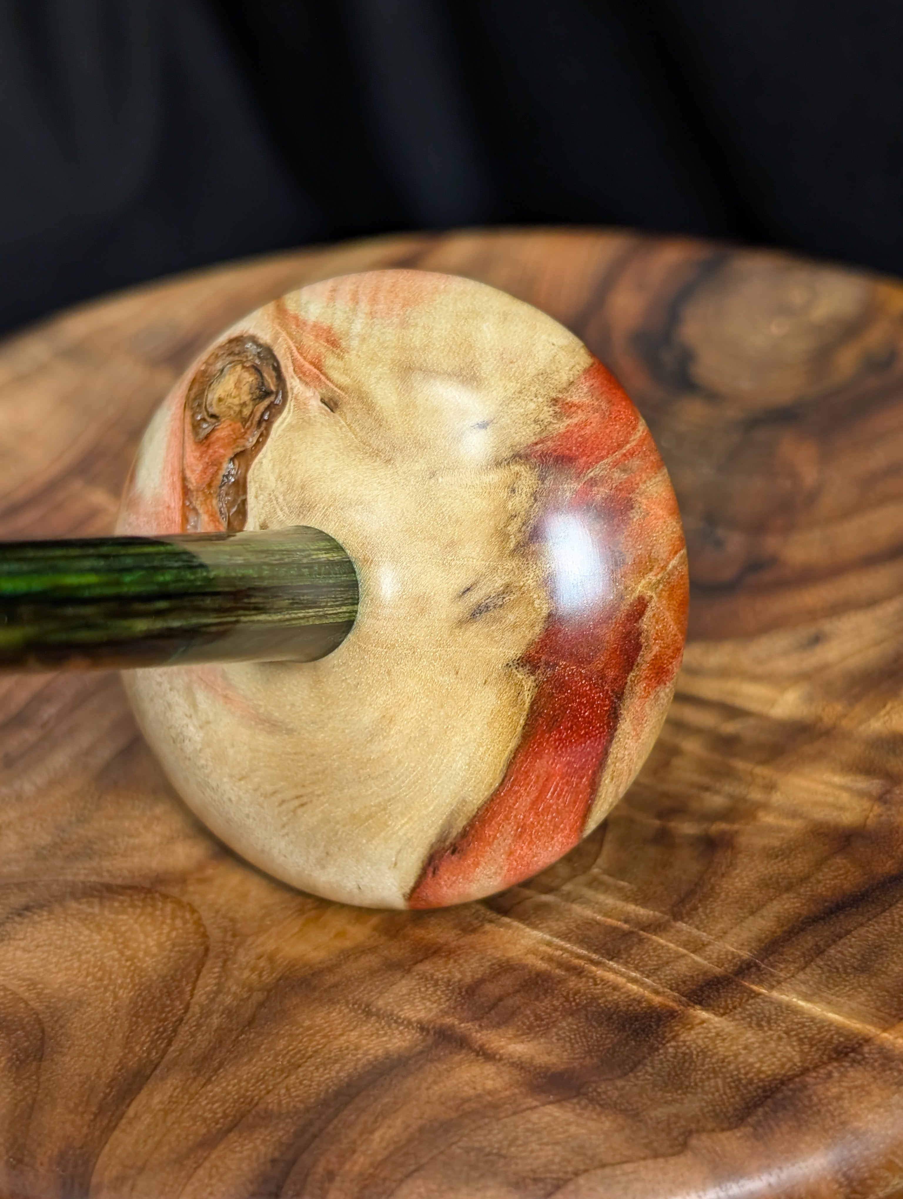 Flame Box Elder Tibetan Support Spindle