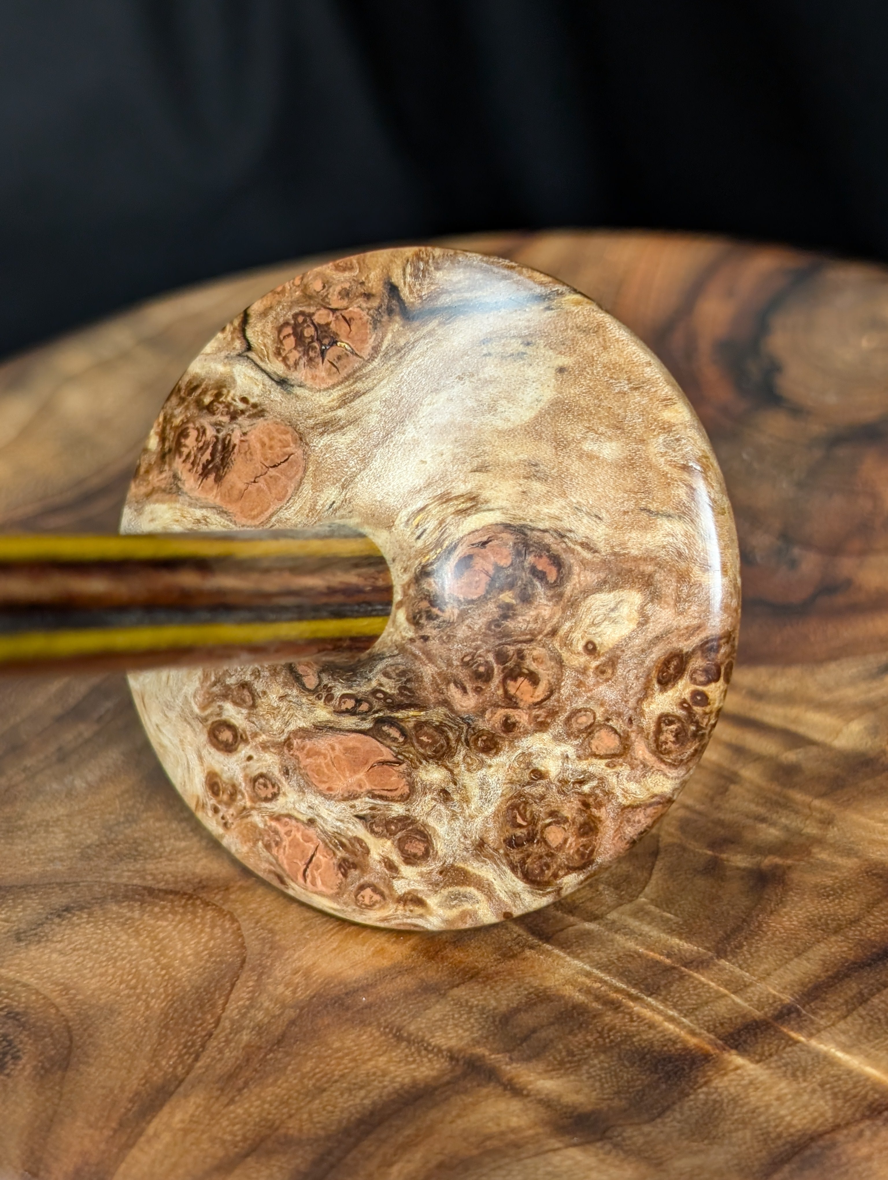Sugar Maple Burl Tibetan Support Spindle