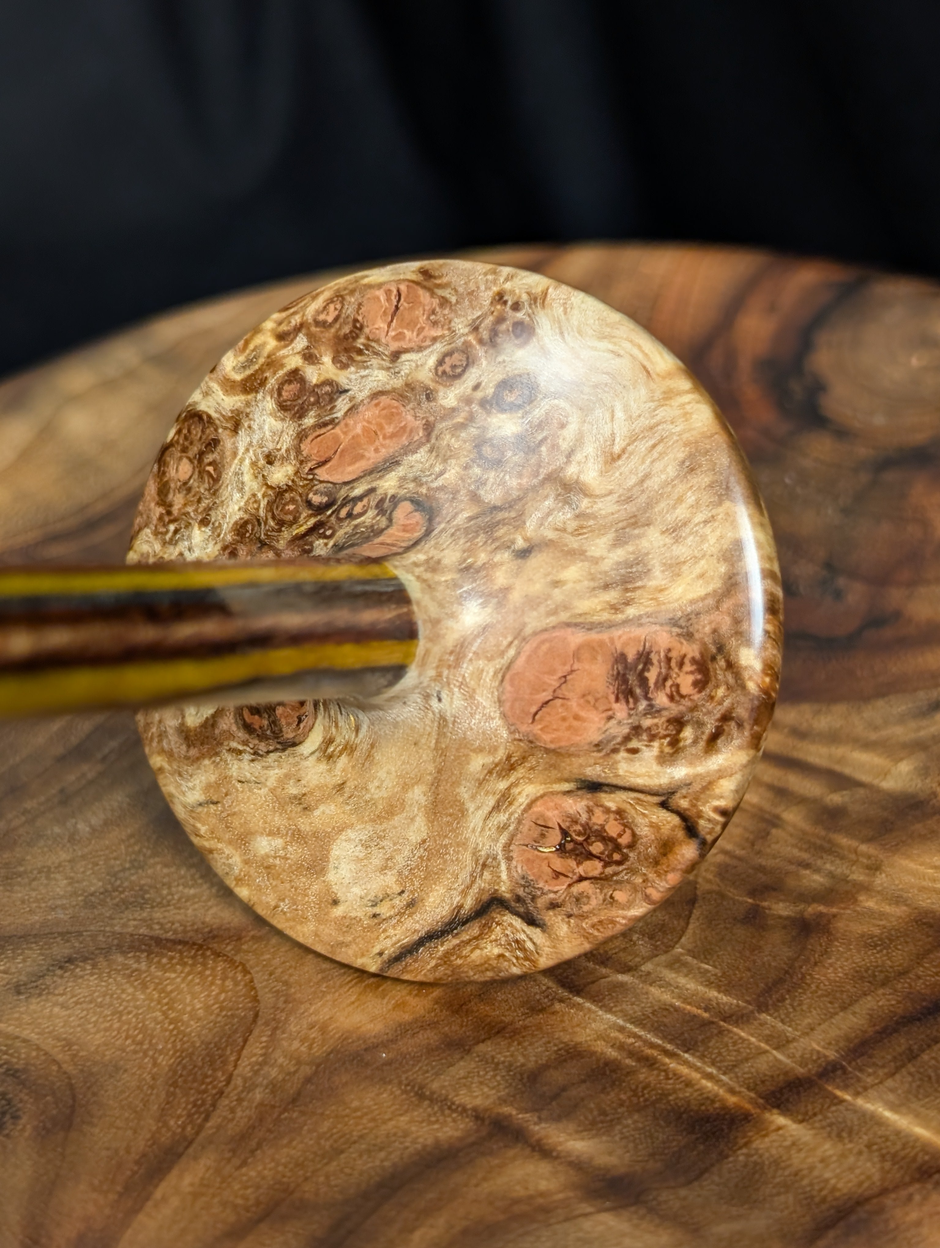 Sugar Maple Burl Tibetan Support Spindle