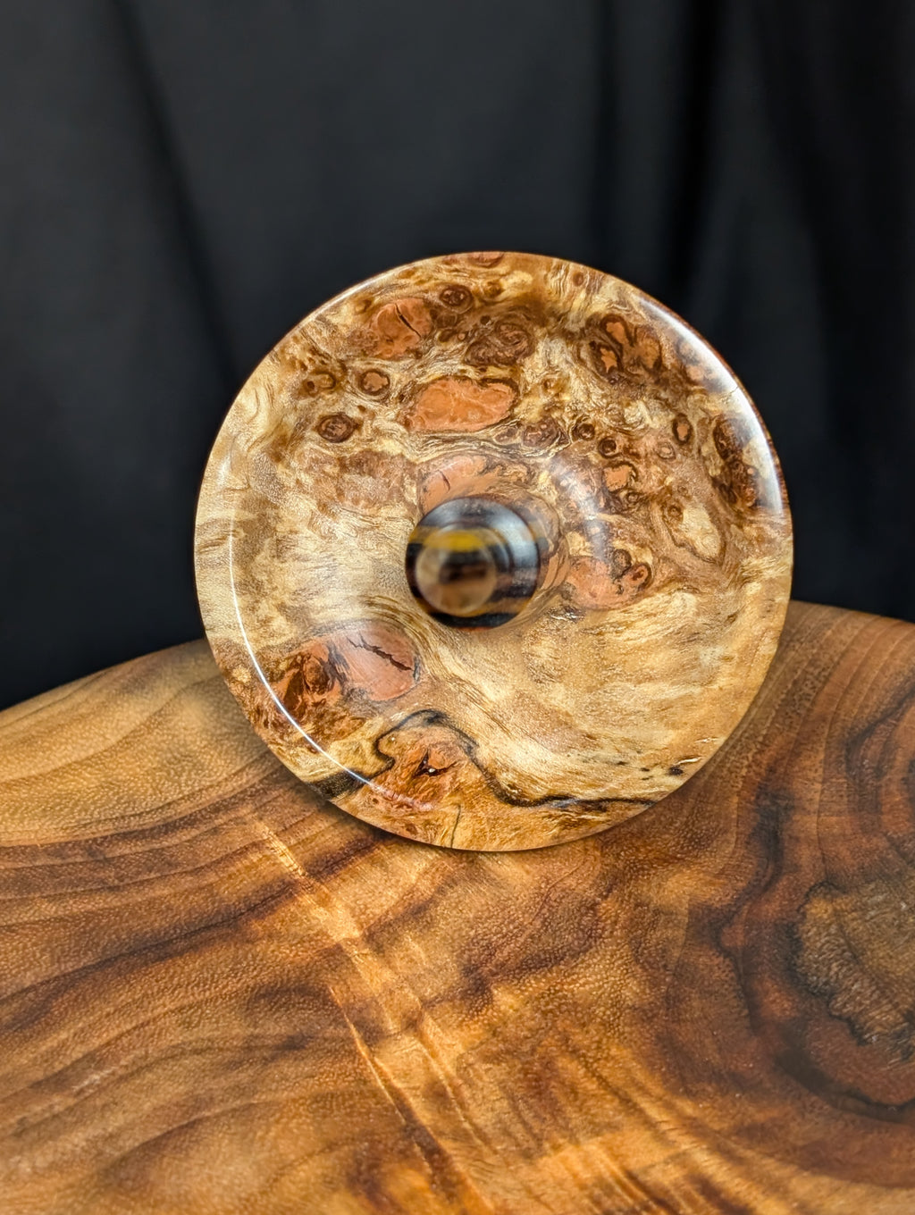 Sugar Maple Burl Tibetan Support Spindle