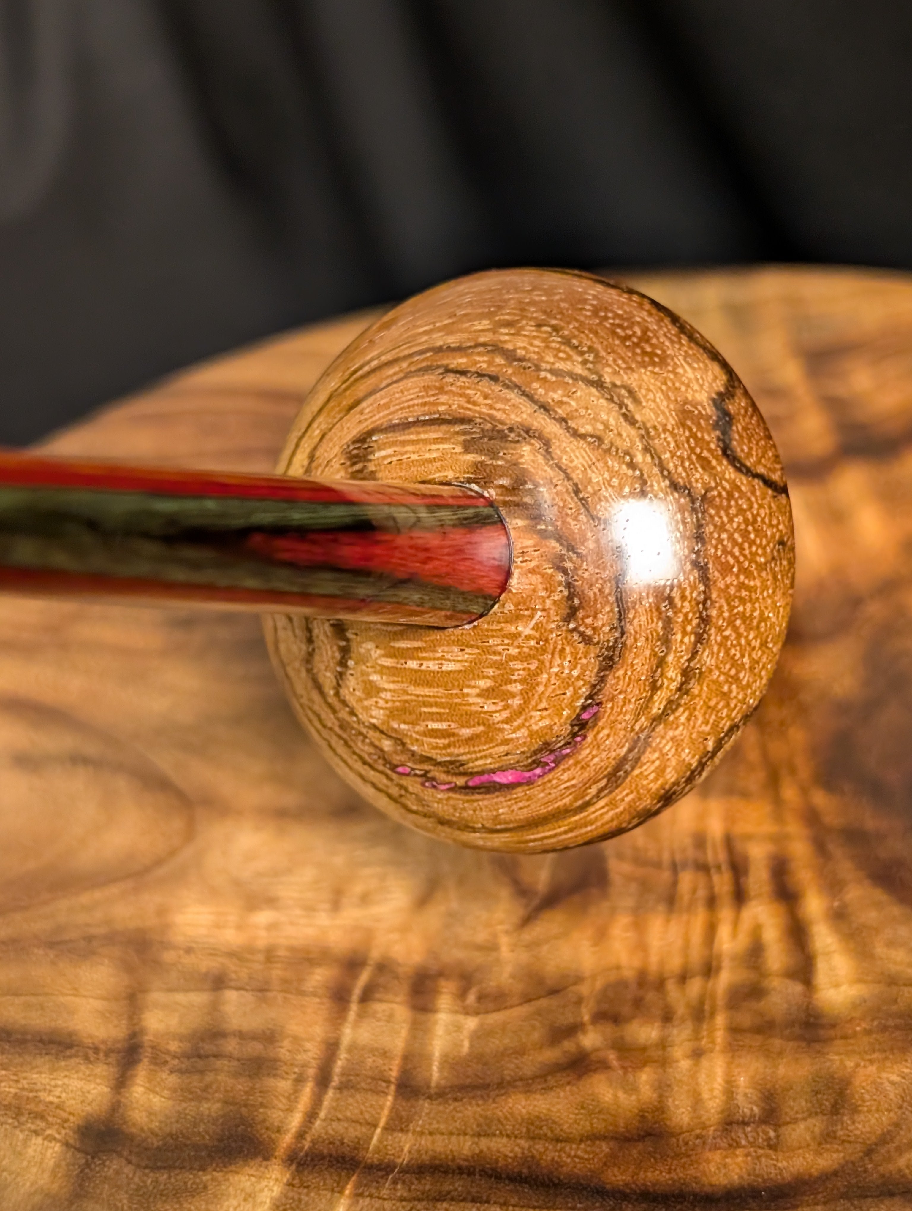 10" Zebrawood Mushroom Support Spindle