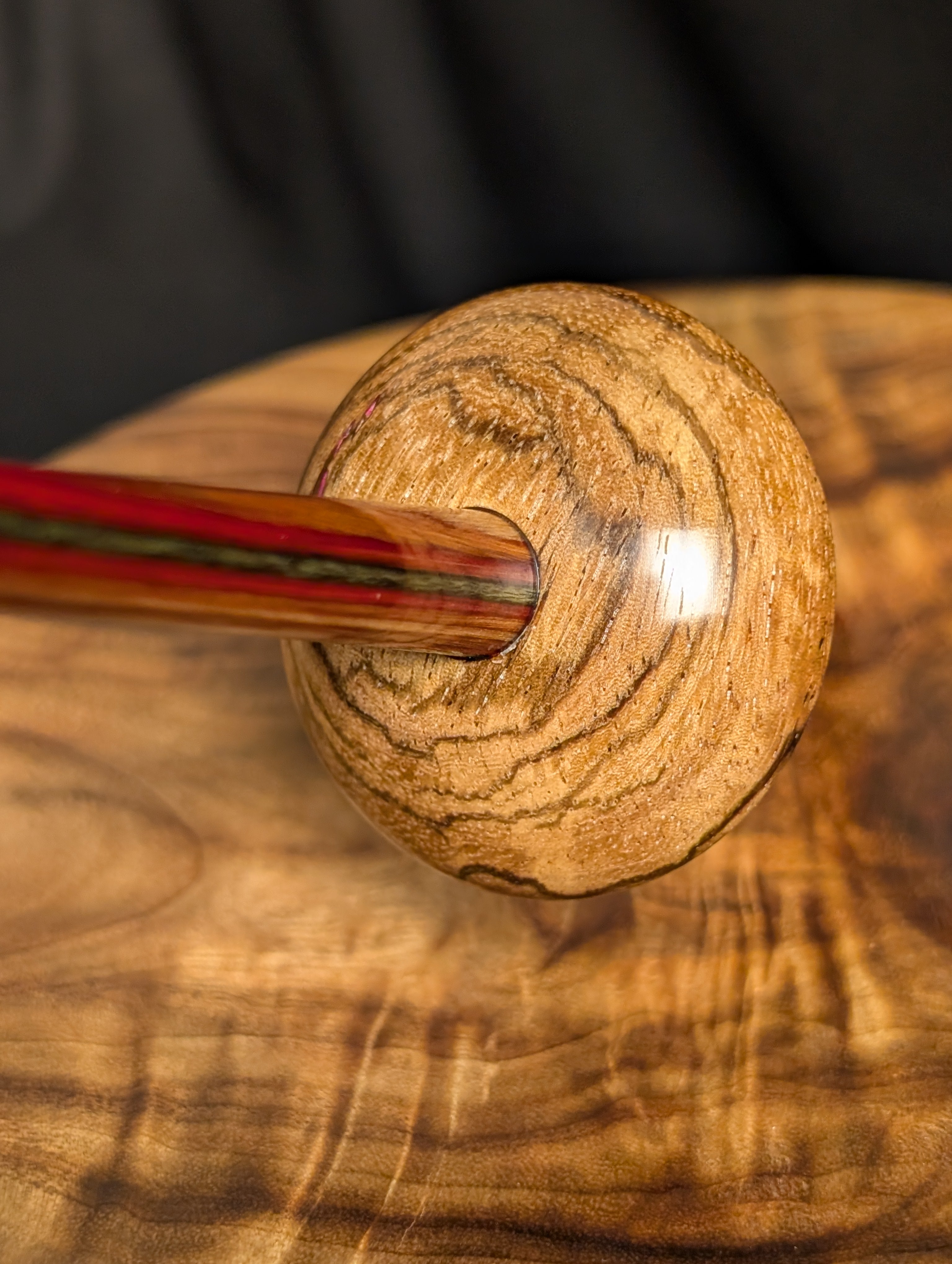 10" Zebrawood Mushroom Support Spindle