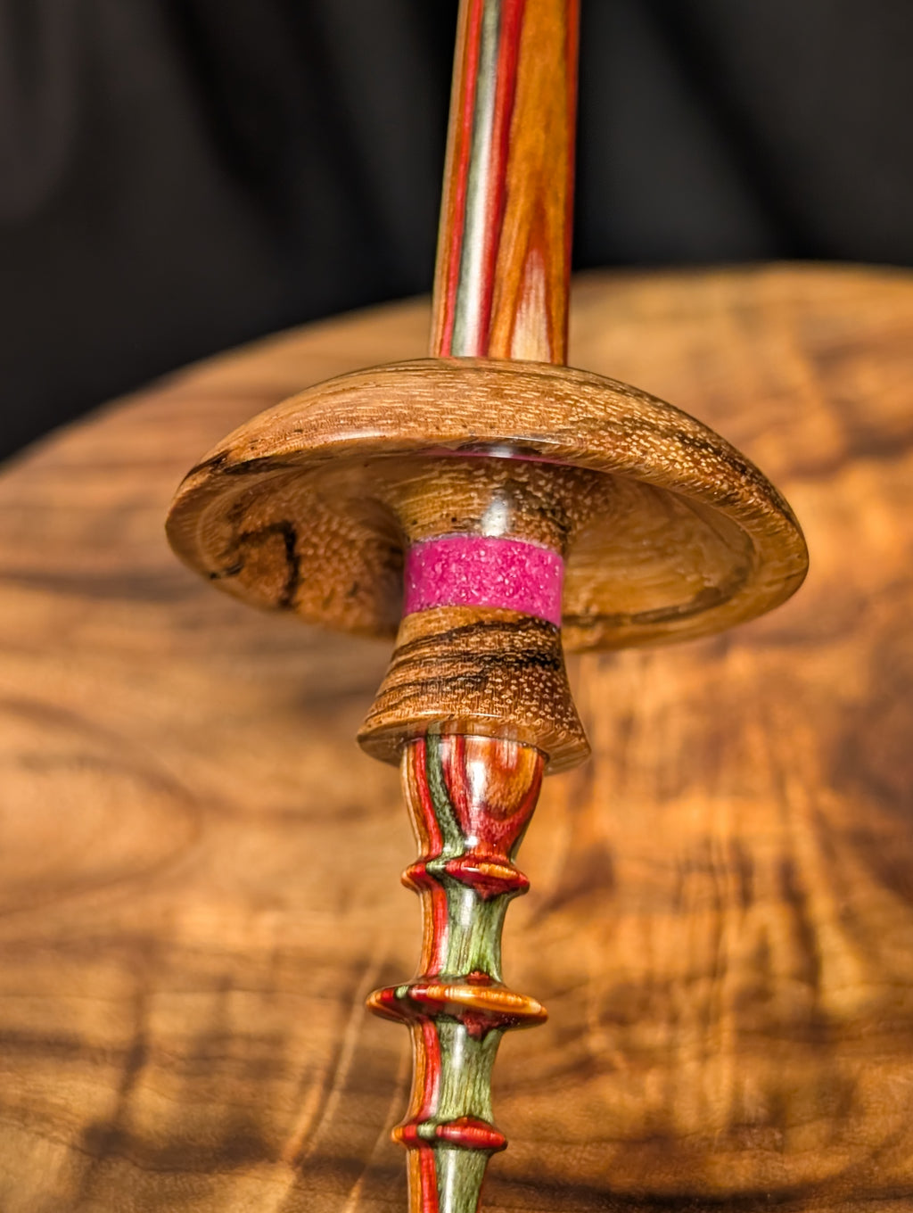 10" Zebrawood Mushroom Support Spindle