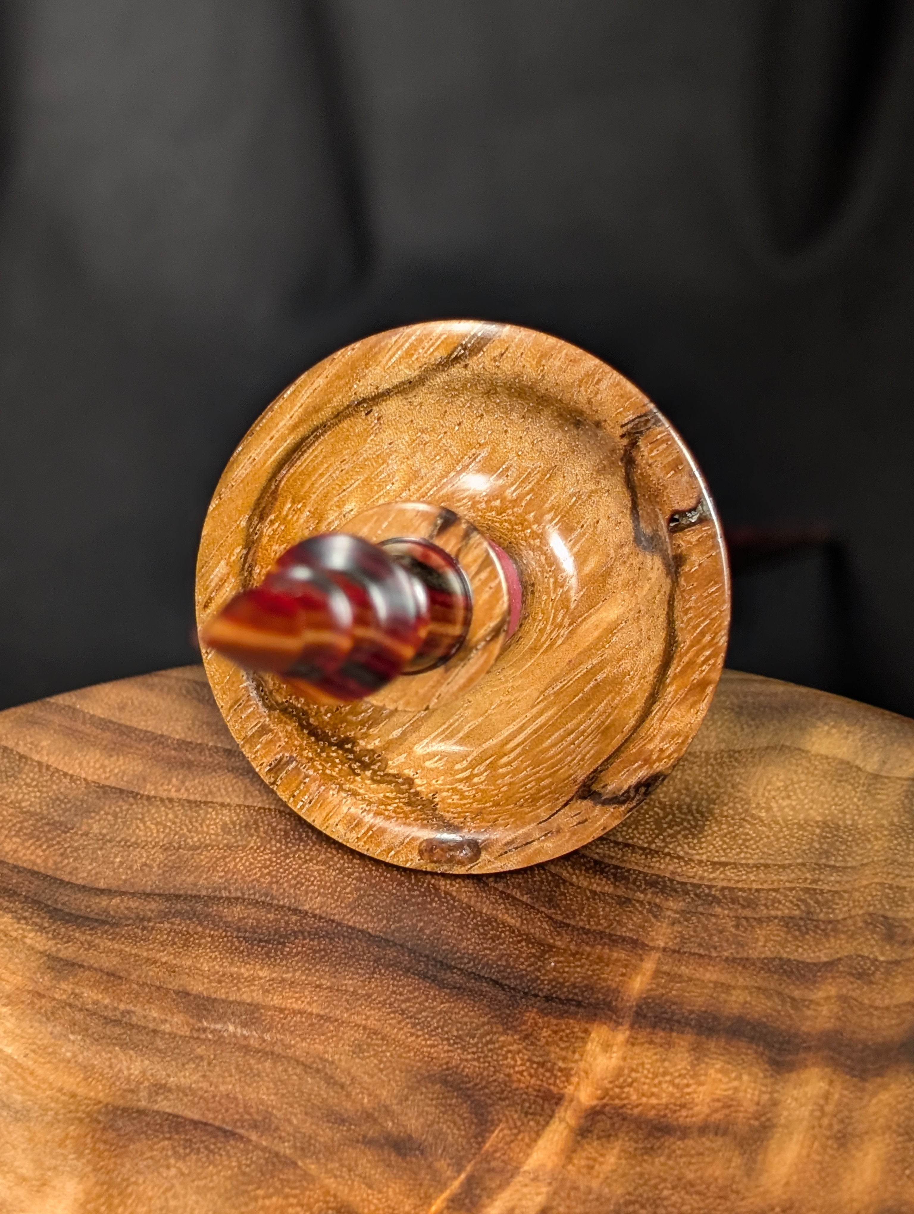 10" Zebrawood Mushroom Support Spindle