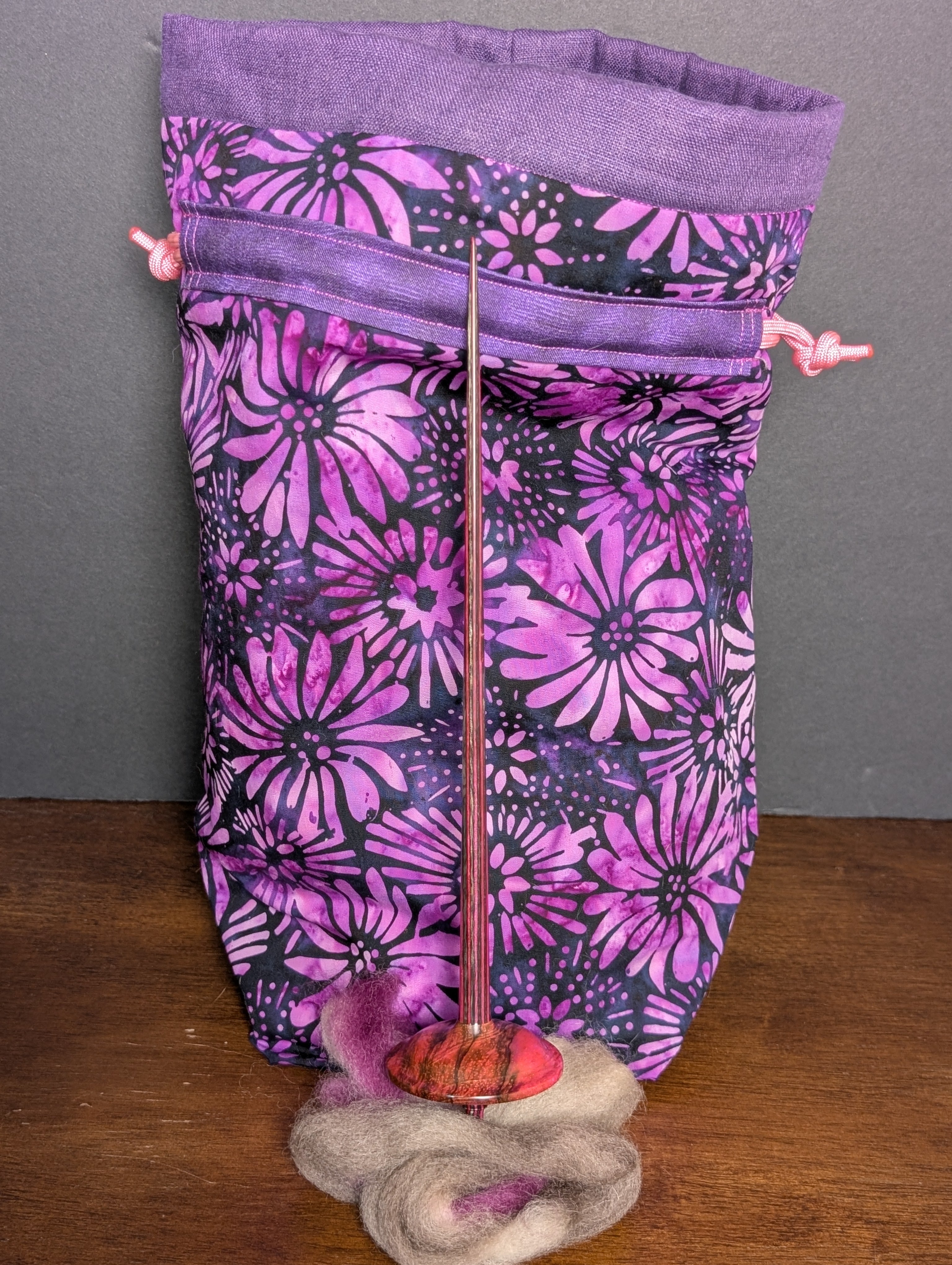 Batik Mango Tibetan Support Spindle & Spindle Bag Set