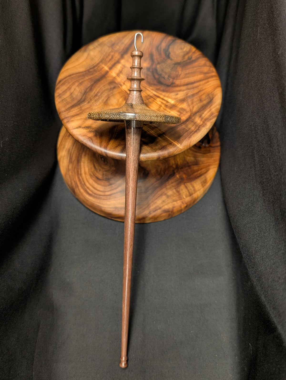 Black Limba Top Whorl Drop Spindle