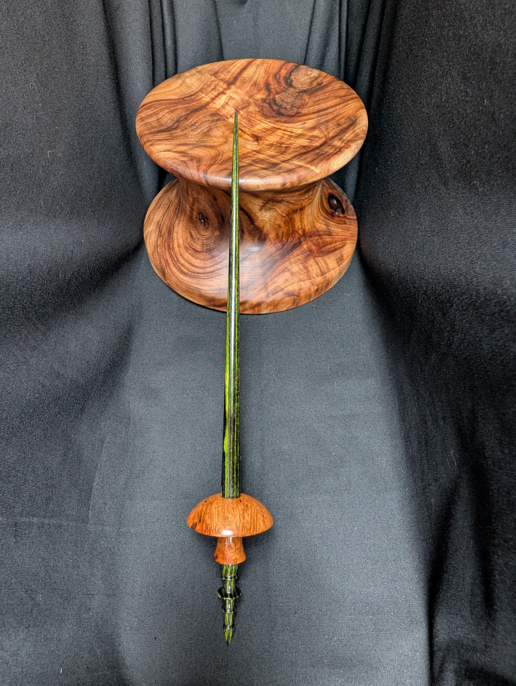 Amboyna Burl 10" Mushroom Support Spindle