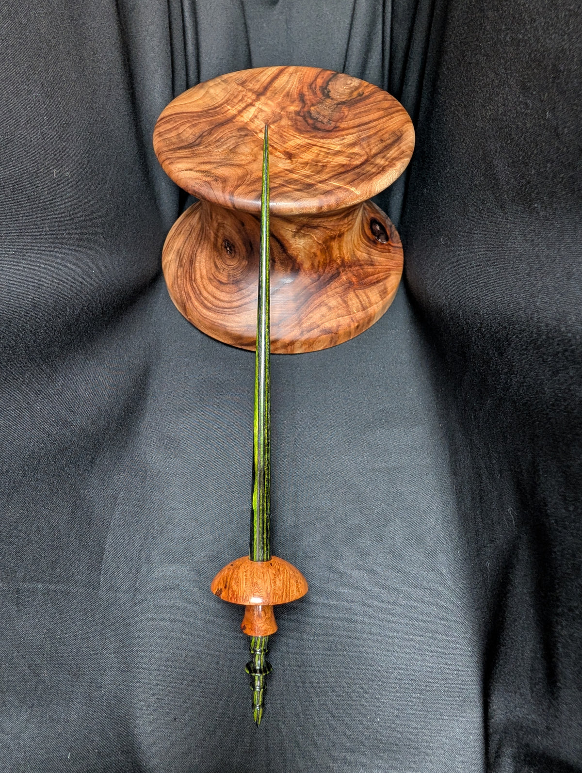 Amboyna Burl 10" Mushroom Support Spindle