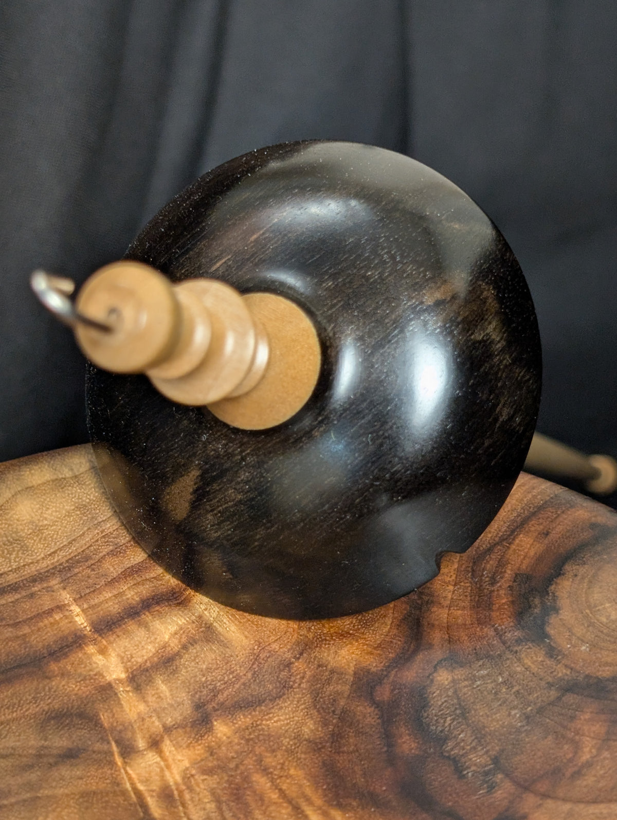 Gaboon Ebony Top Whorl Drop Spindle