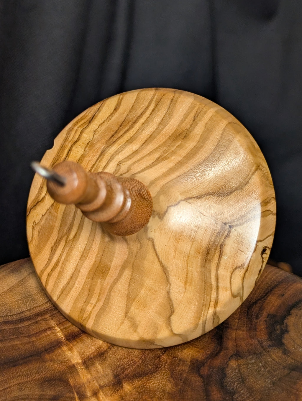 Olivewood Top Whorl Drop Spindle