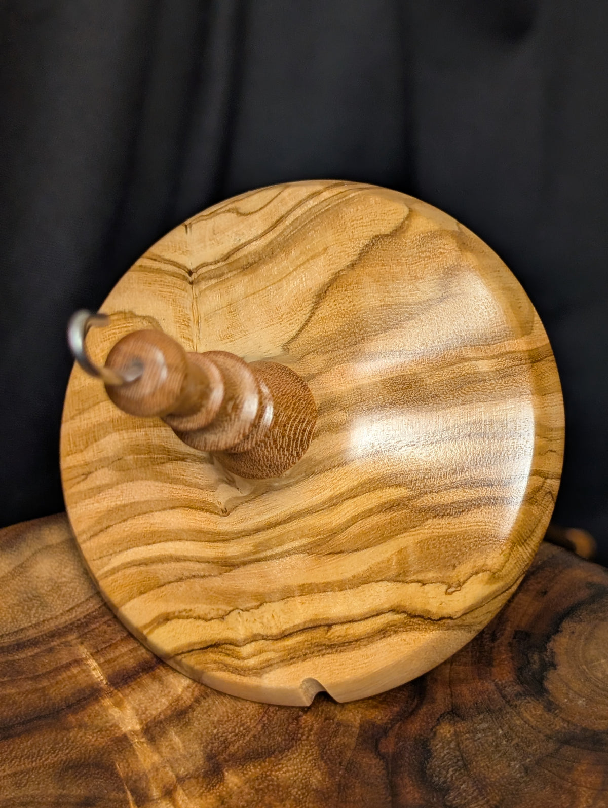 Olivewood Top Whorl Drop Spindle