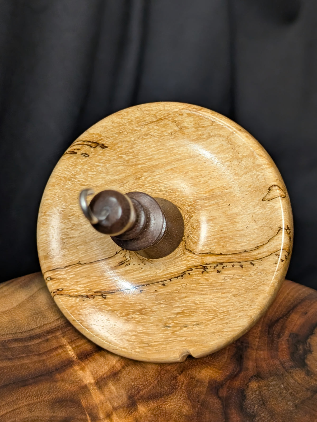 Spalted Tamarind Top Whorl Drop Spindle