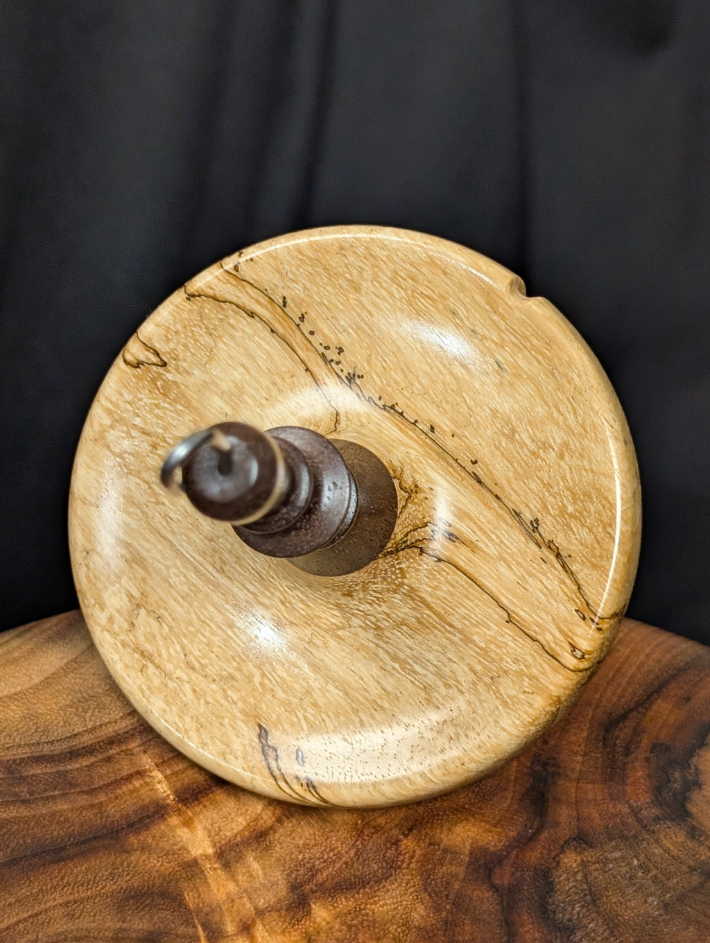 Spalted Tamarind Top Whorl Drop Spindle