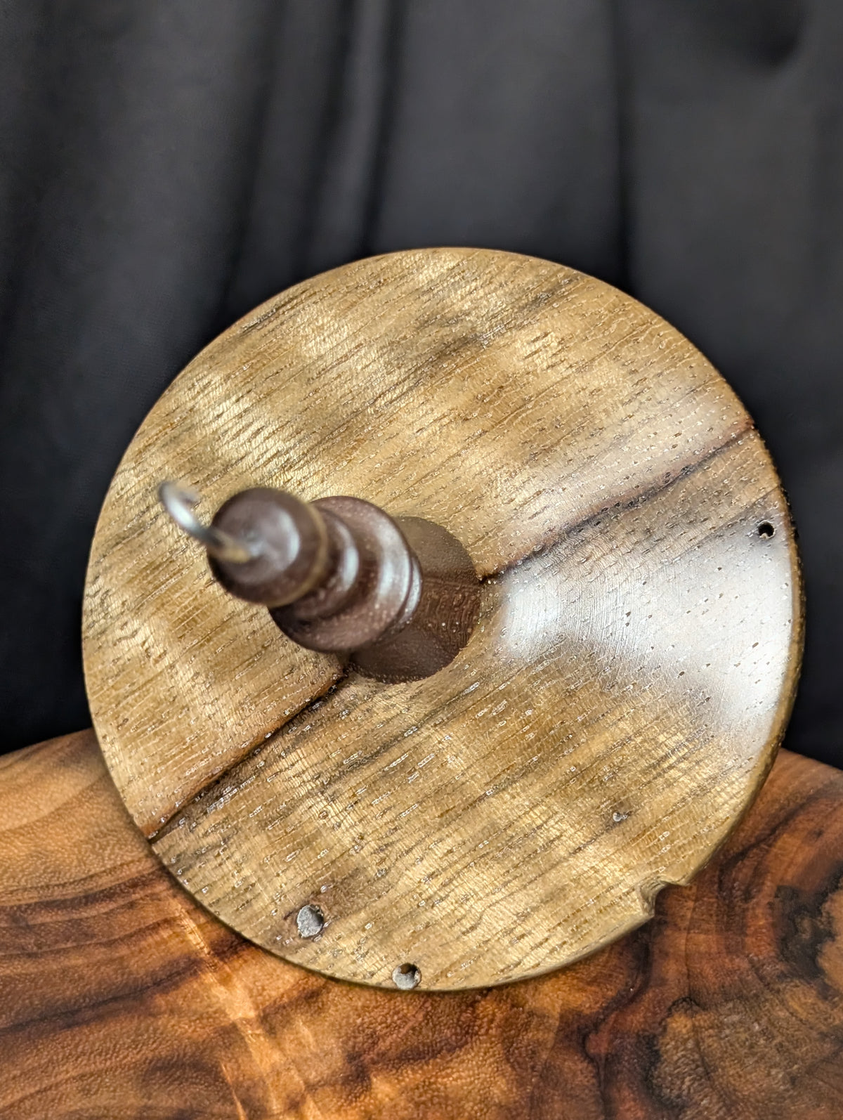 Black Limba Top Whorl Drop Spindle
