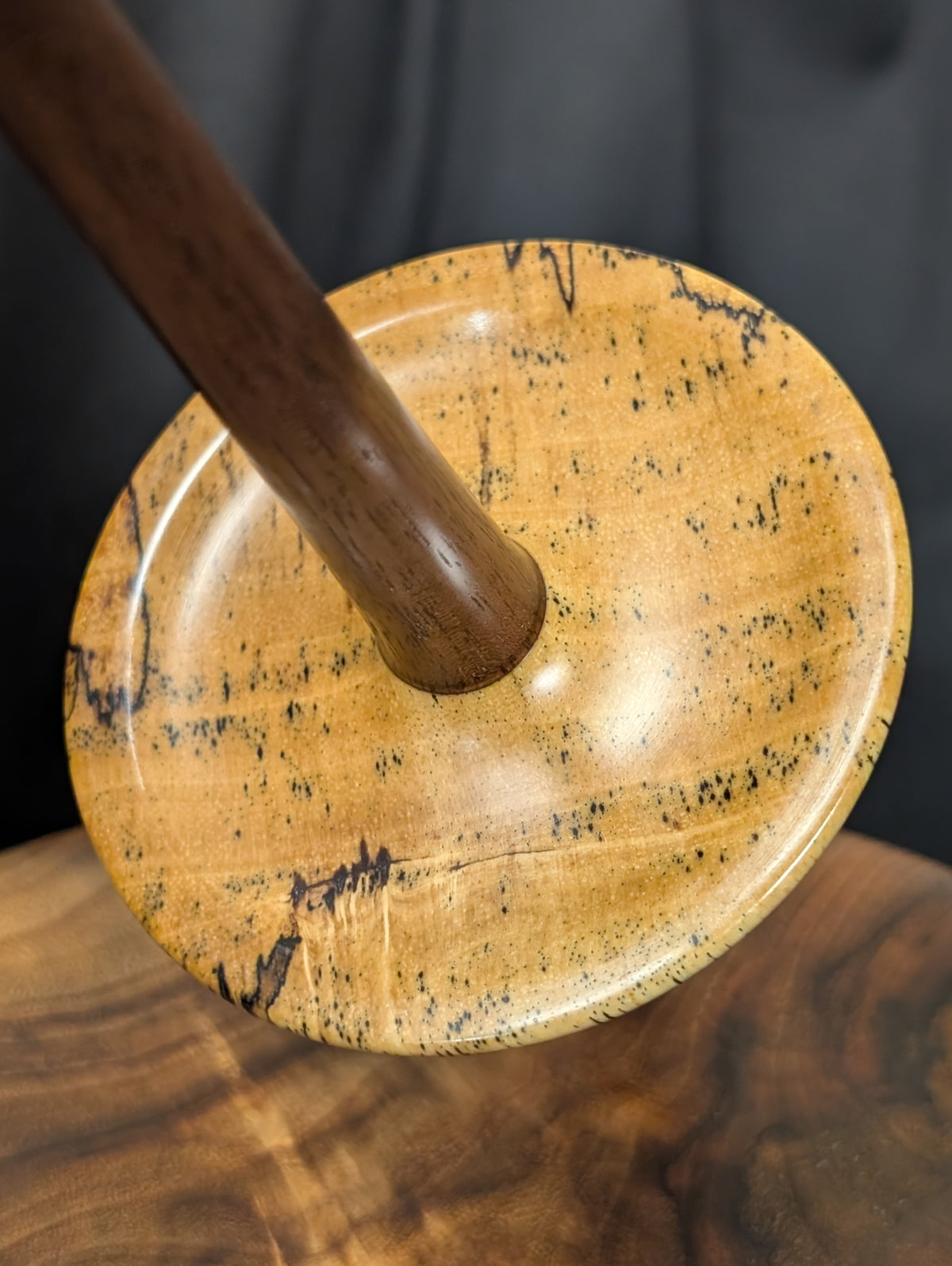 Spalted Tamarind Bottom Whorl Drop Spindle