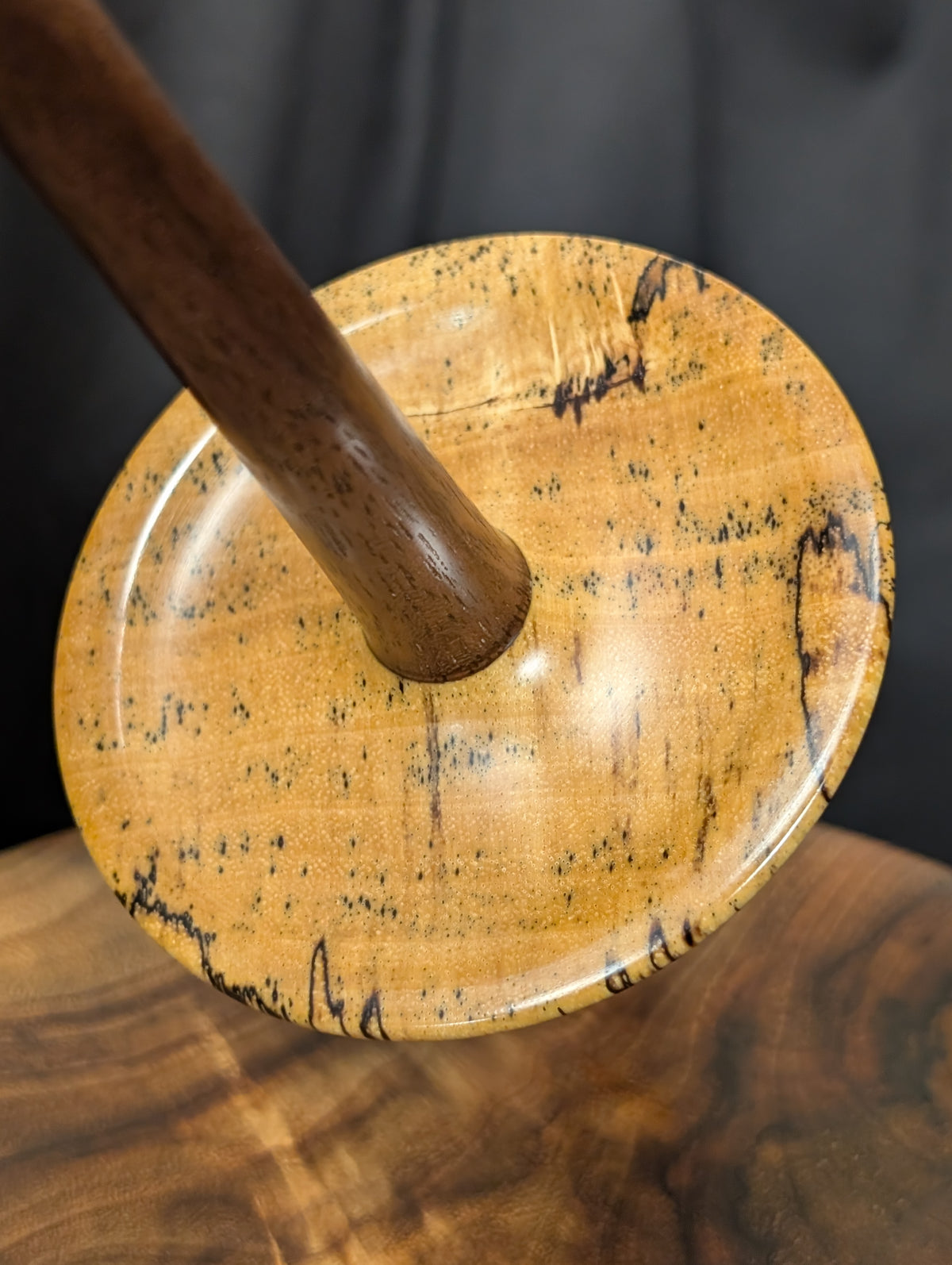 Spalted Tamarind Bottom Whorl Drop Spindle