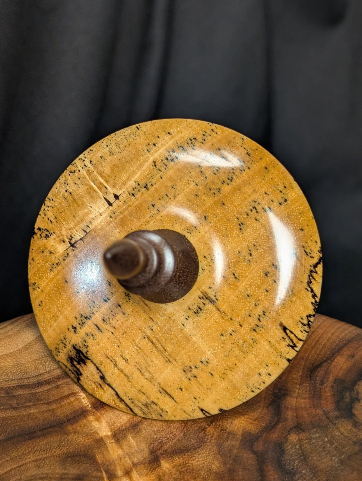 Spalted Tamarind Bottom Whorl Drop Spindle