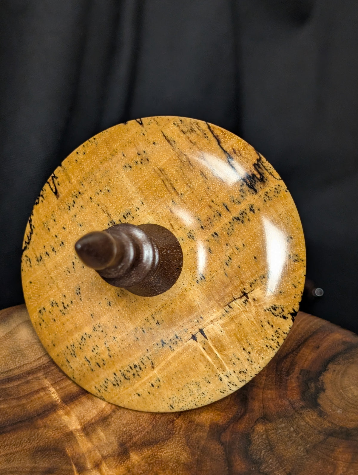 Spalted Tamarind Bottom Whorl Drop Spindle