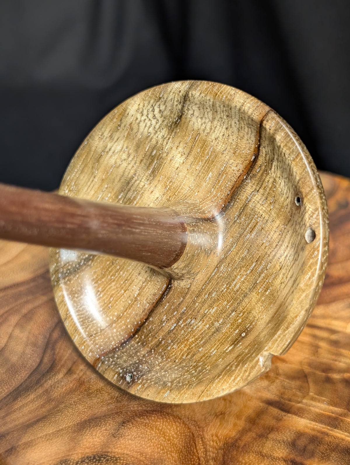Black Limba Top Whorl Drop Spindle