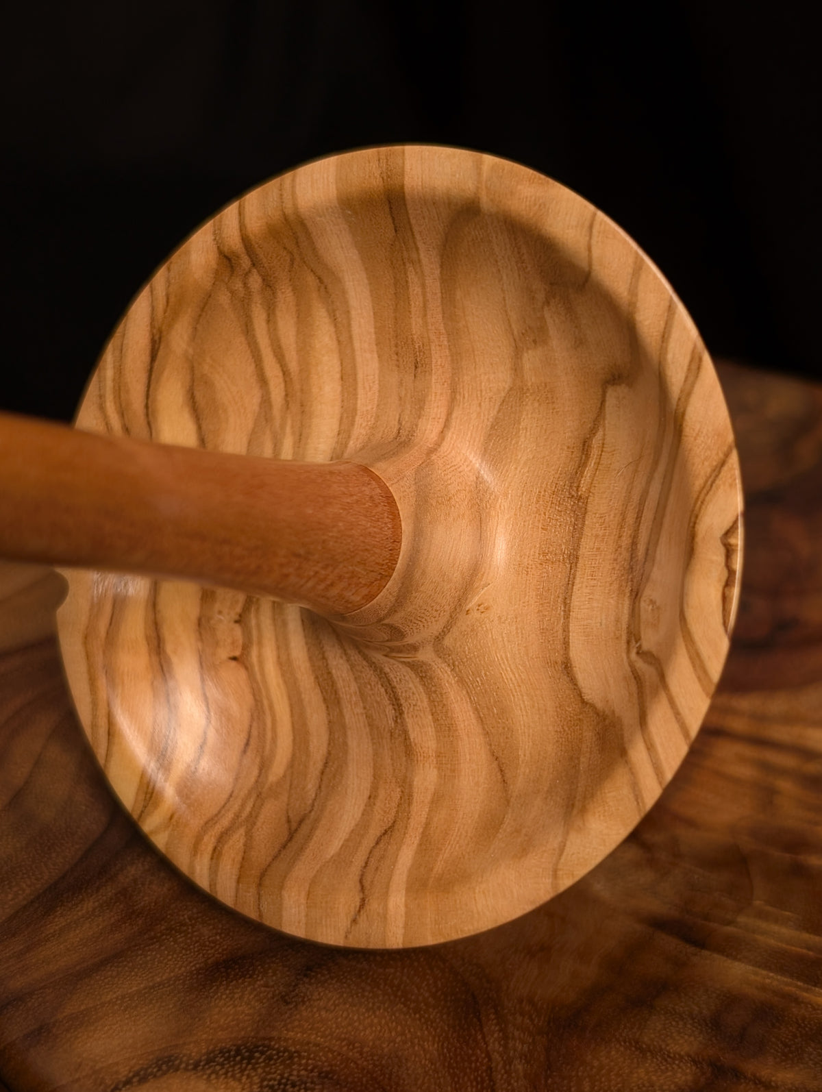 Olivewood Top Whorl Drop Spindle