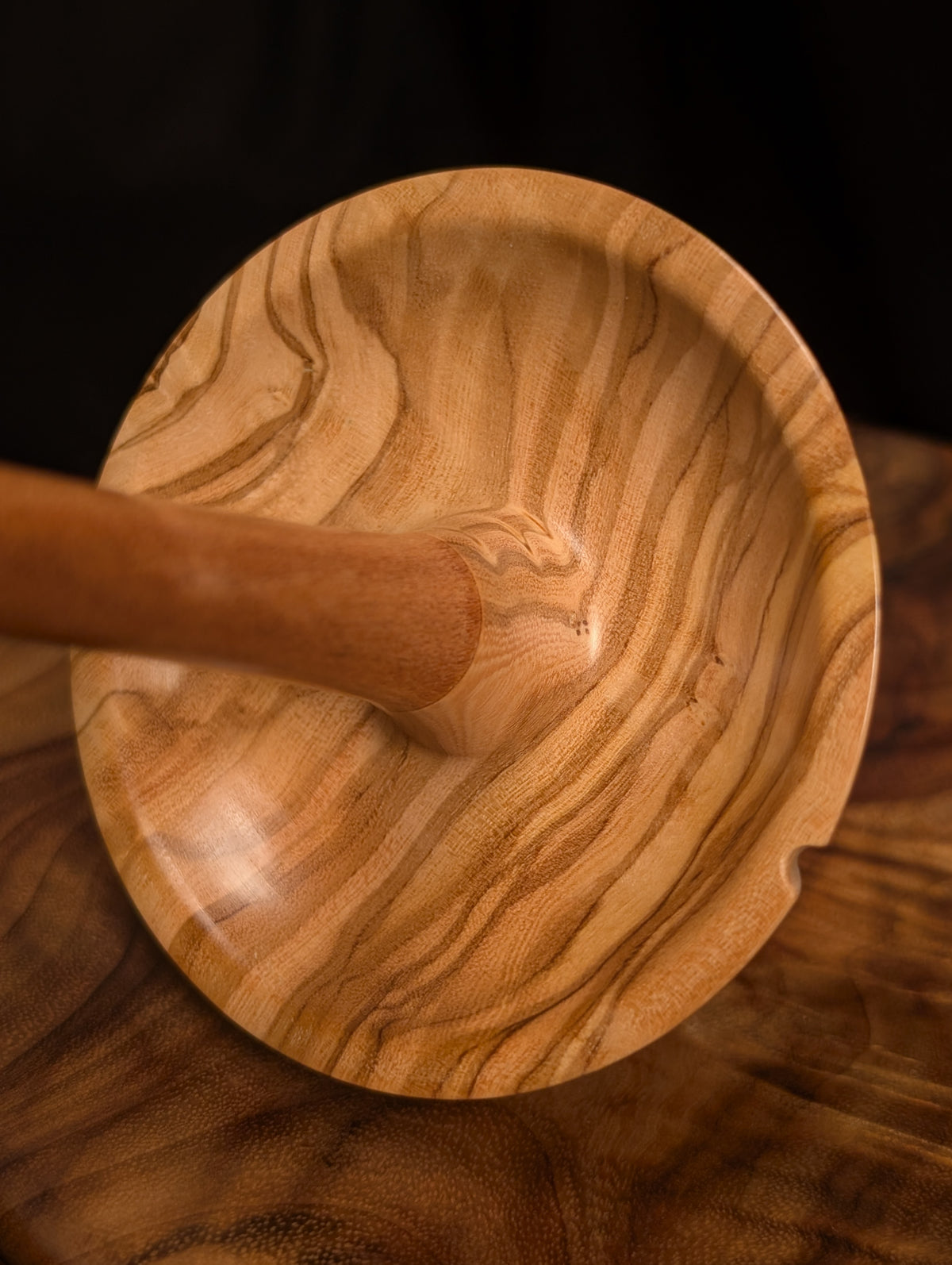 Olivewood Top Whorl Drop Spindle