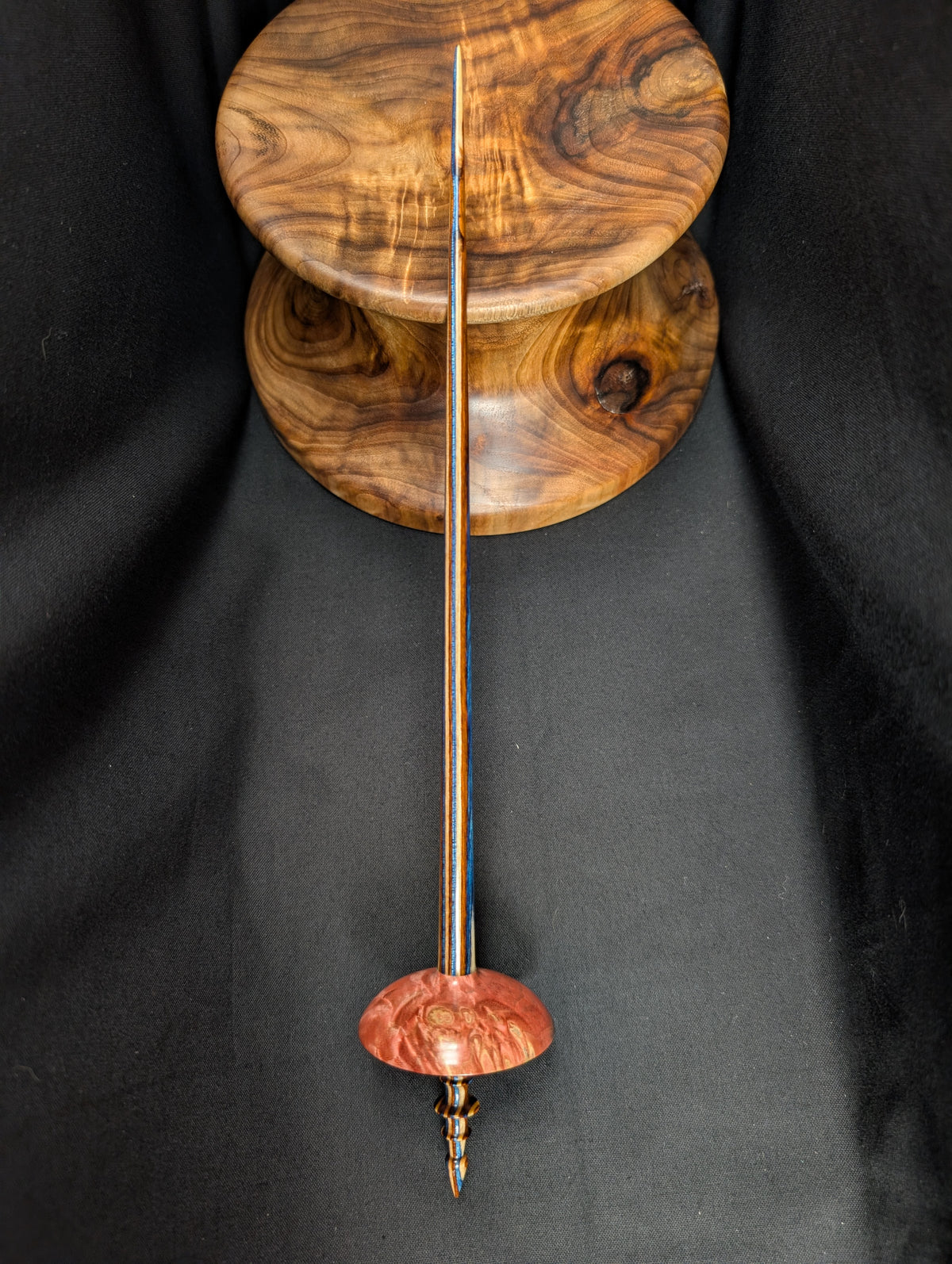 Fiddleback Maple Burl Tibetan Support Spindle