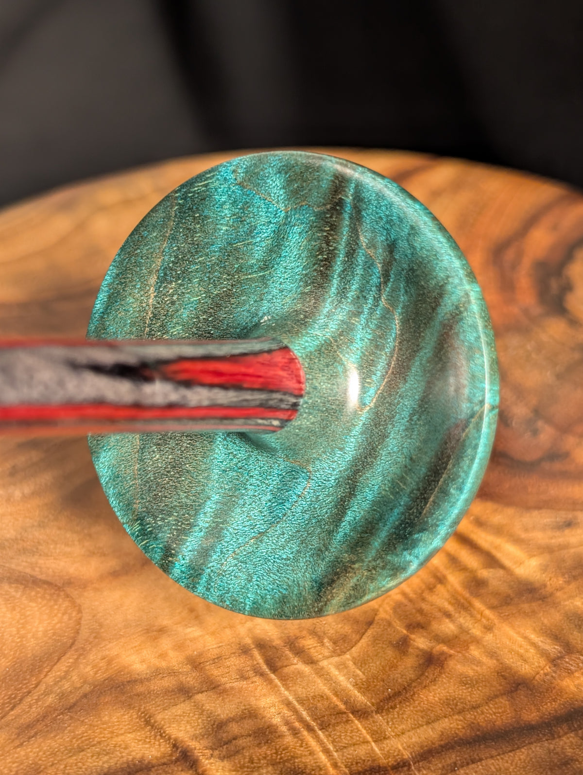 Quilted Maple "Funnel" Support Spindle