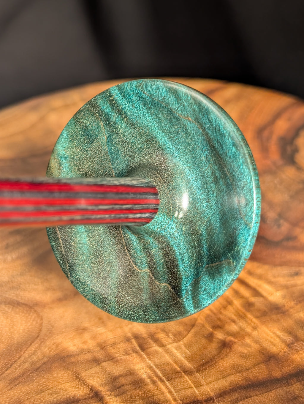 Quilted Maple "Funnel" Support Spindle