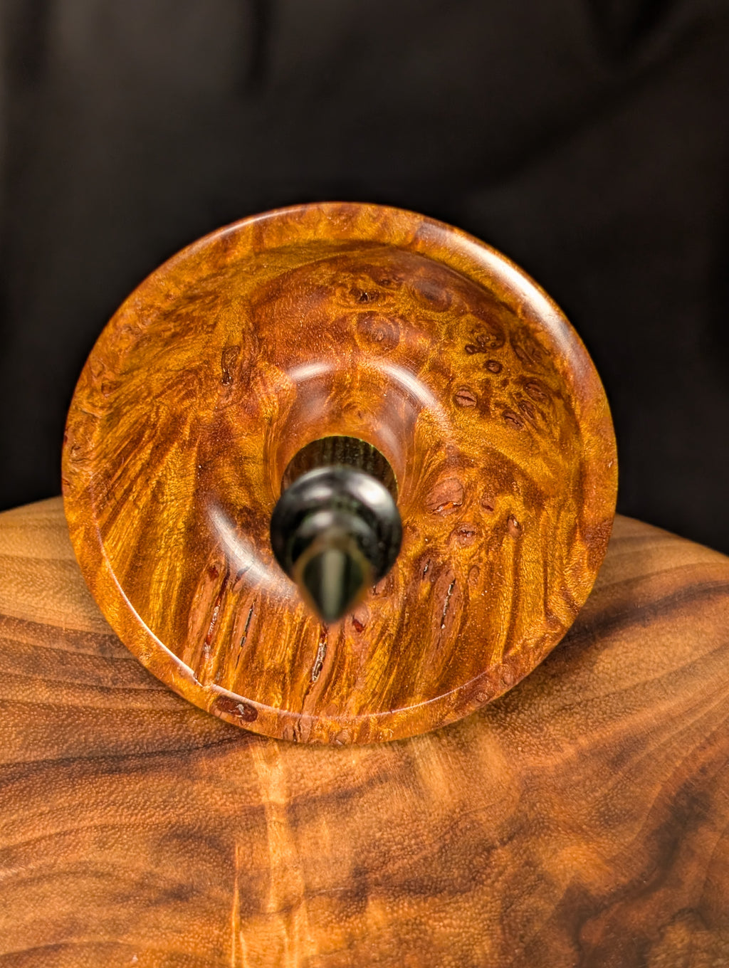 Quilted Maple Burl Tibetan Support Spindle