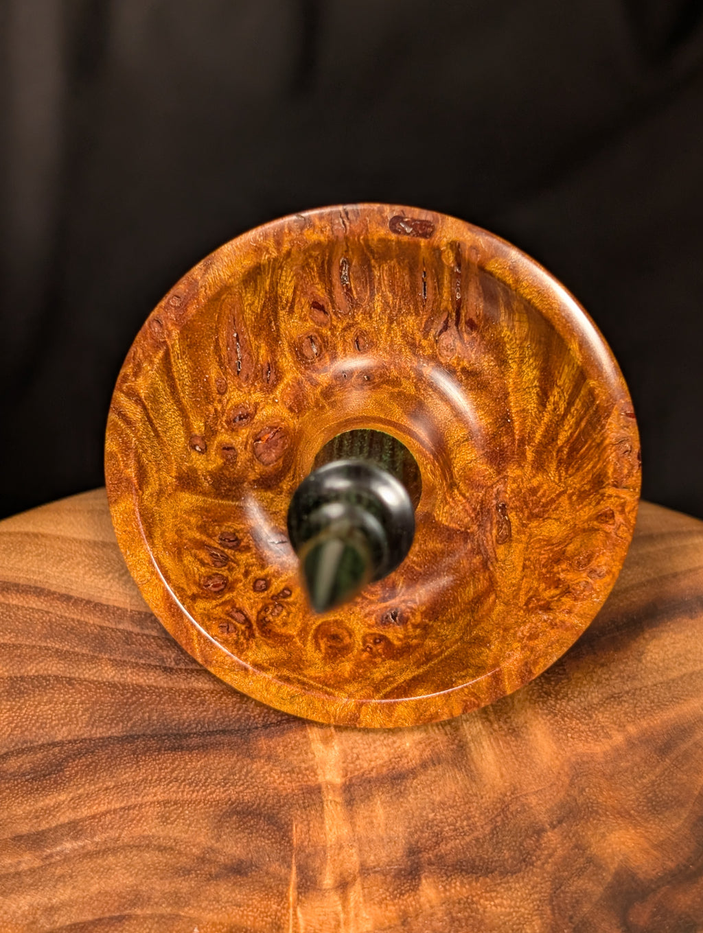 Quilted Maple Burl Tibetan Support Spindle
