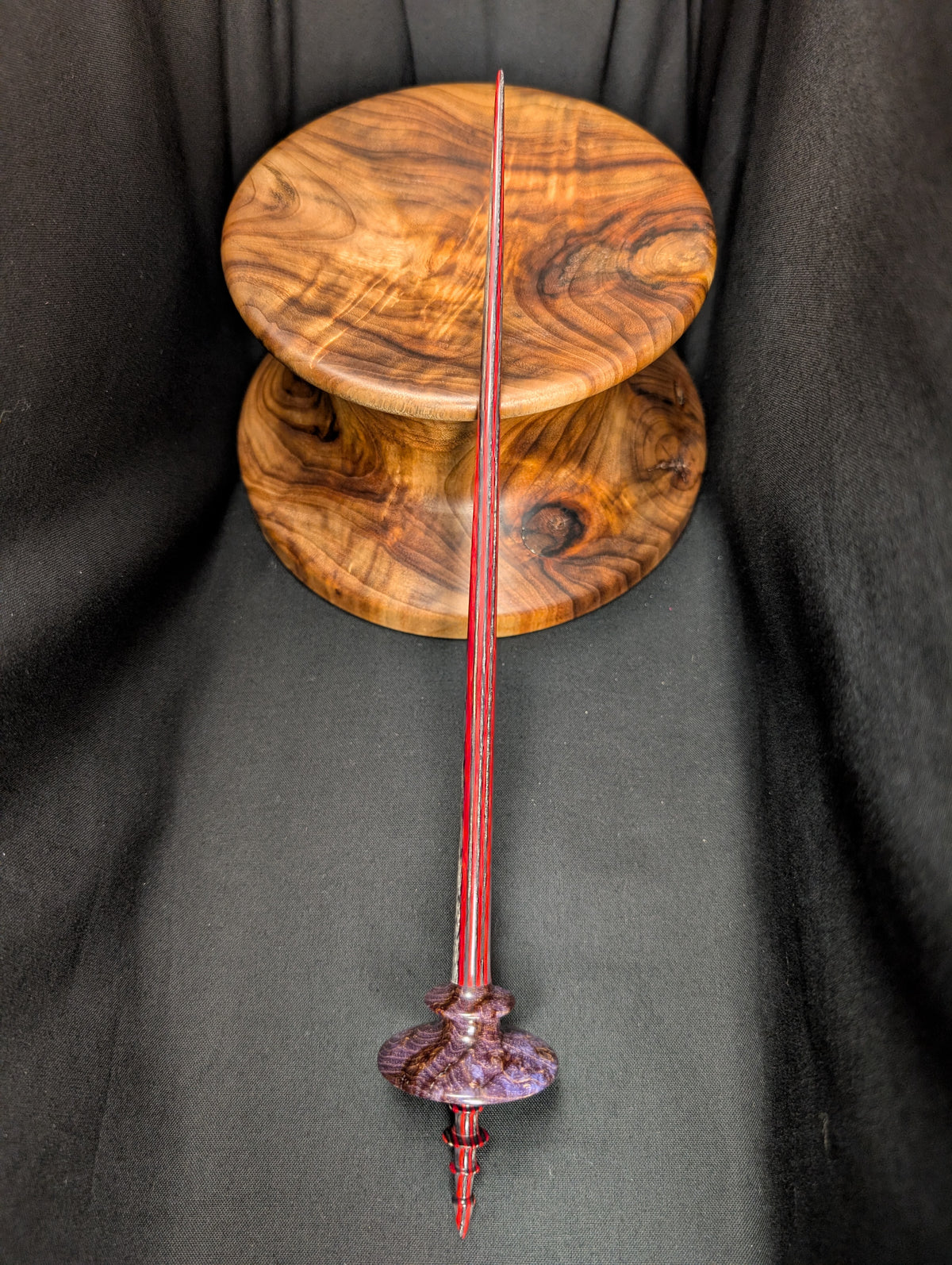 Black Ash Burl Tibeadan Support Spindle