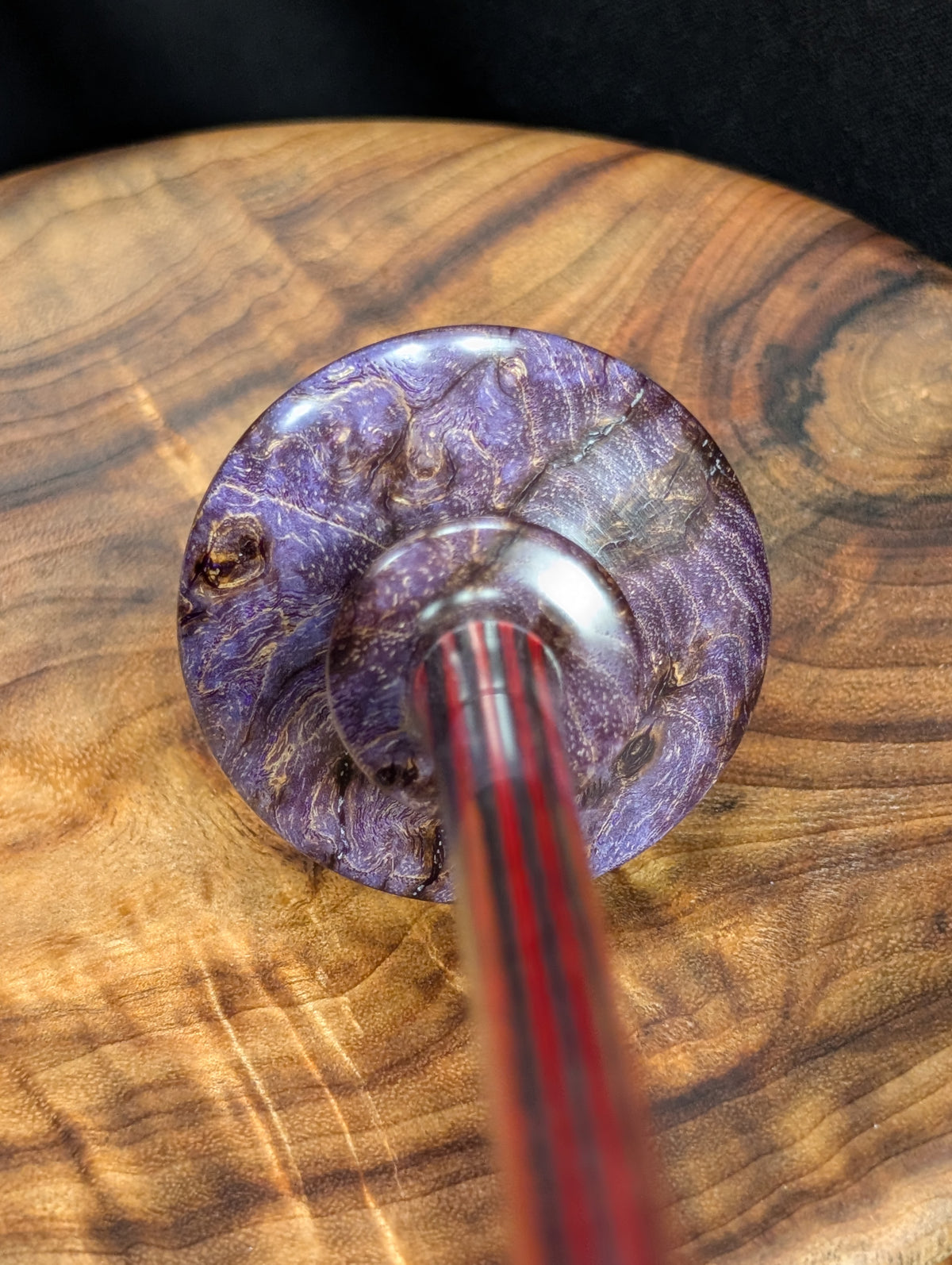 Black Ash Burl Tibeadan Support Spindle