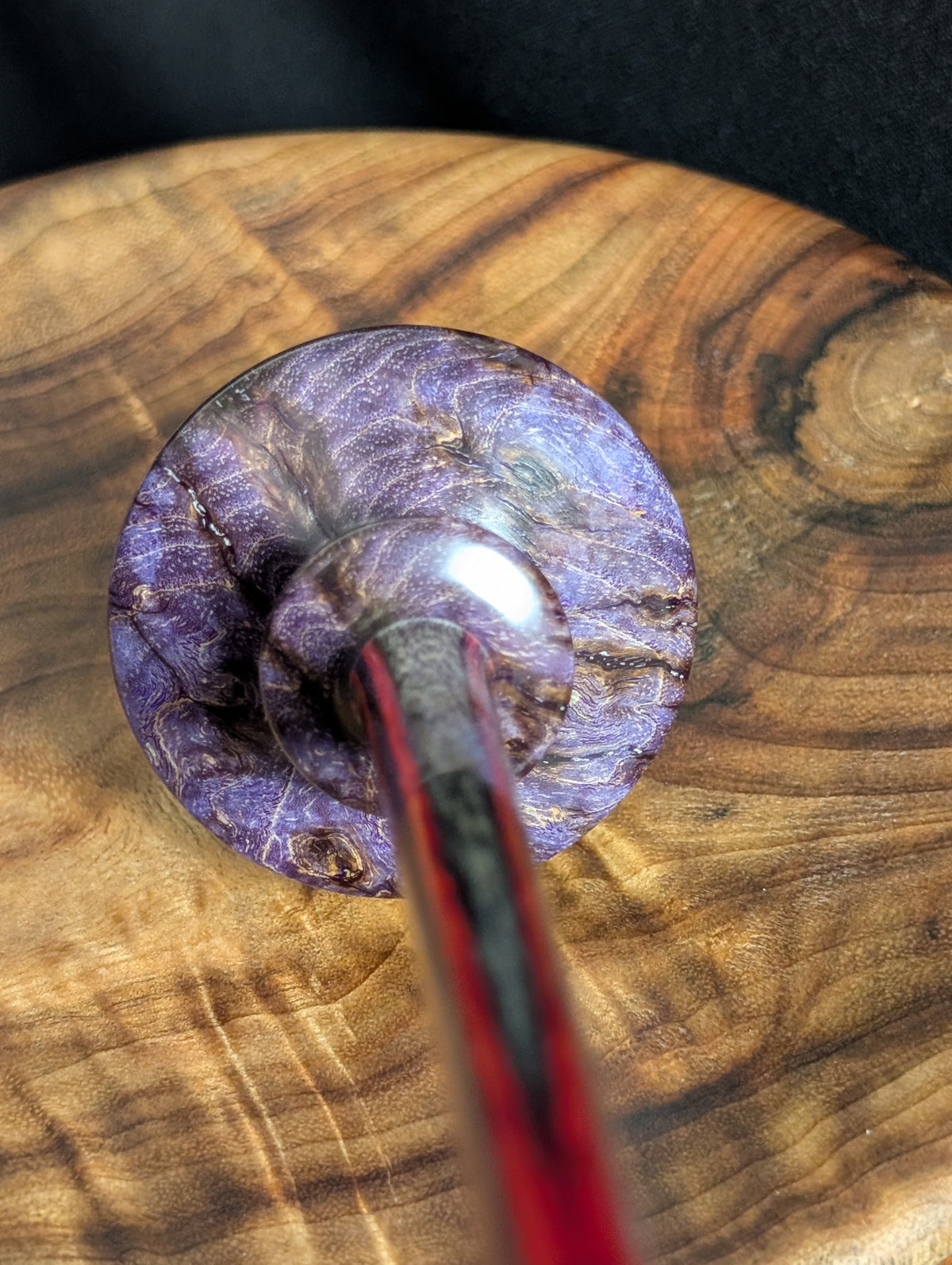 Black Ash Burl Tibeadan Support Spindle