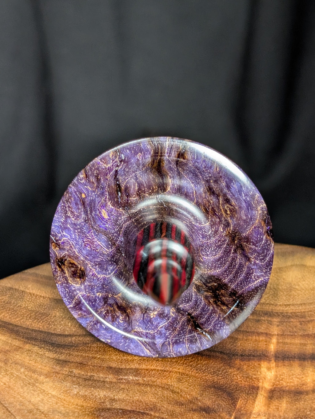 Black Ash Burl Tibeadan Support Spindle